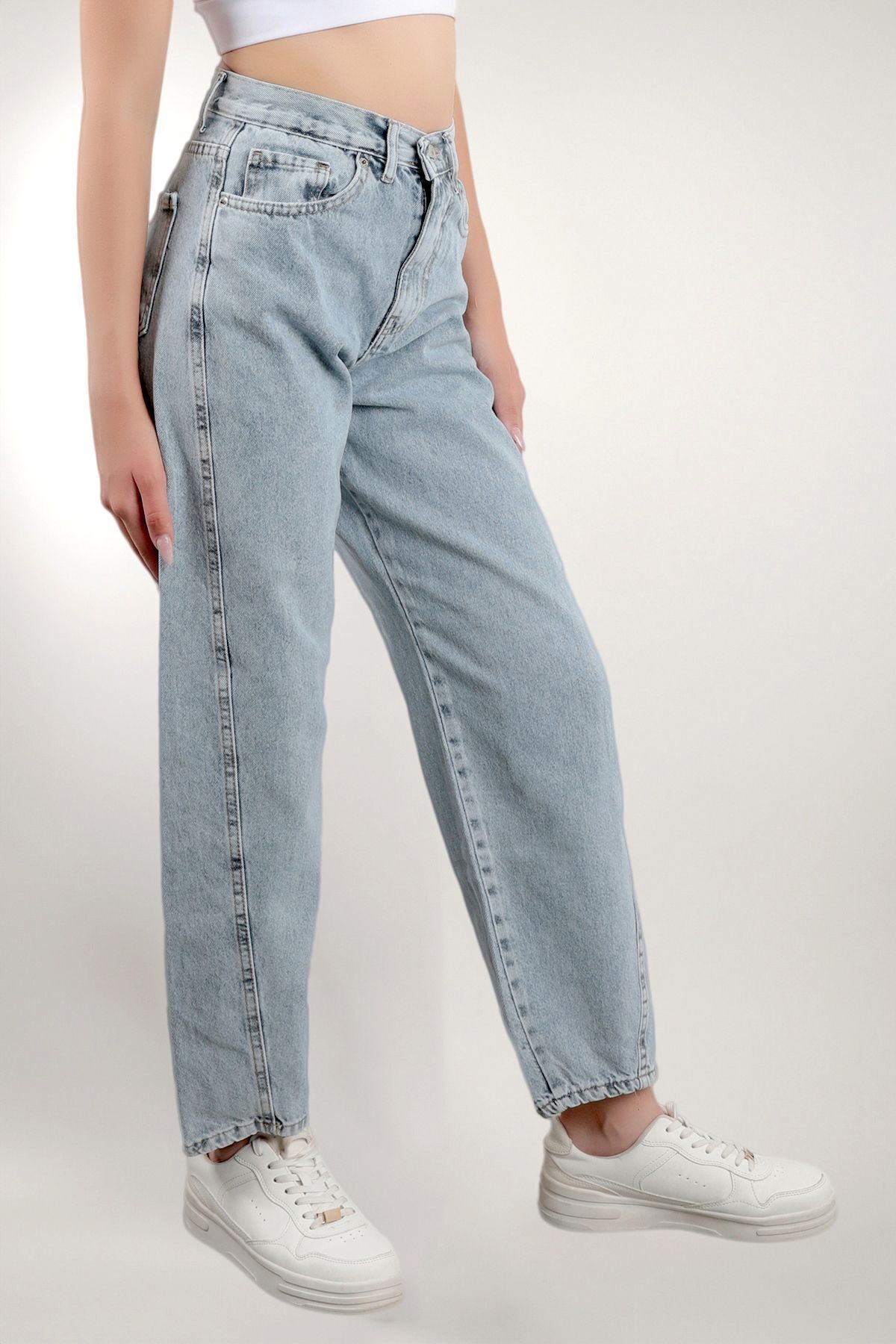 John Borners-Jb BoYfriend Jeans - Ice Blue, 100% Cotton, Shrinkable Leg, Snow Washing - P78 3