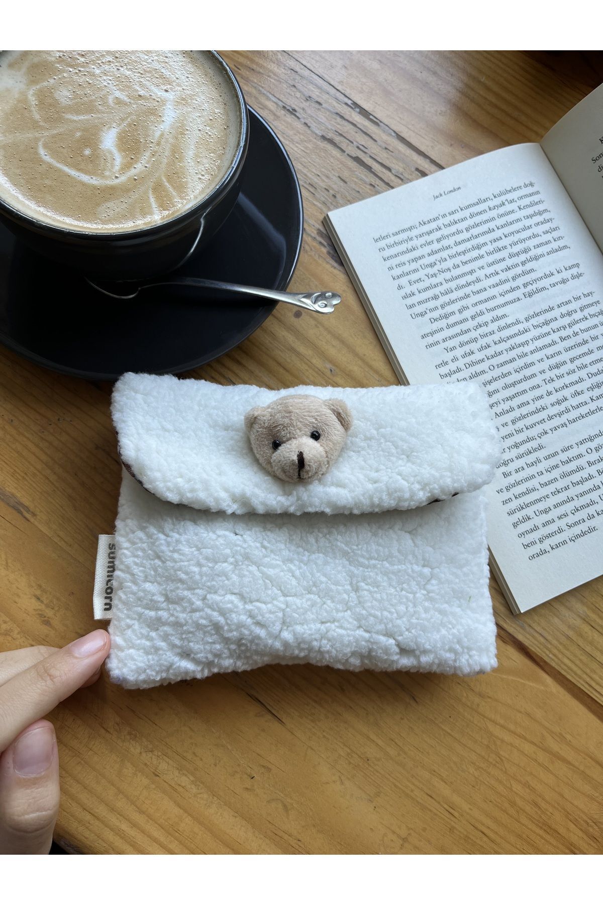 Cute Plush Pötikare Lined Washable Snap Fastener Detailed Pad Bag,Wallet, In-Bag Organizer
