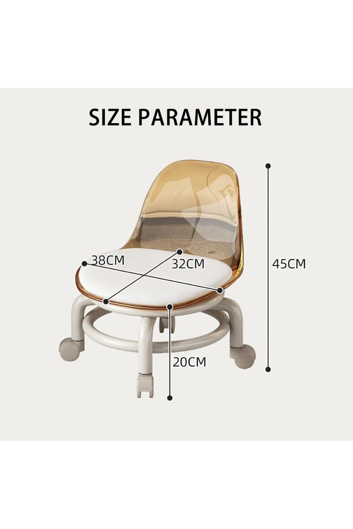 DubaiGallery-Low Rolling Stool Low Roller Seat Small Swivel Stool Low to Ground with Mute Wheels and Back Support 2