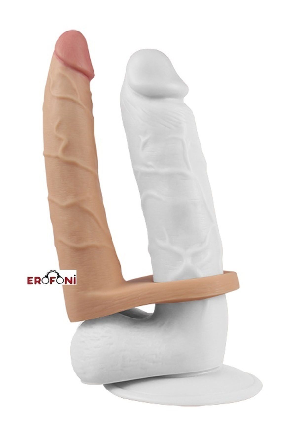 Ultra Realistik Erofoni 15 Cm Penise Takılan Halkalı İlave Ek Dildo Penis 2