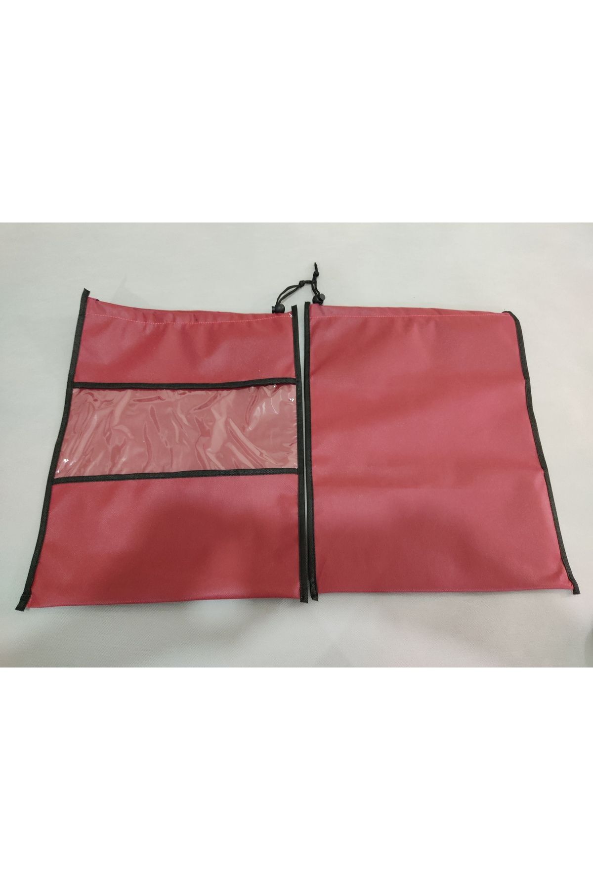 Ayakkabı torbası, Şeffaf Pencereli, saklama, koruyucu kılıf, seyahat için çamaşır torbası 5 ad., Bordo Renk