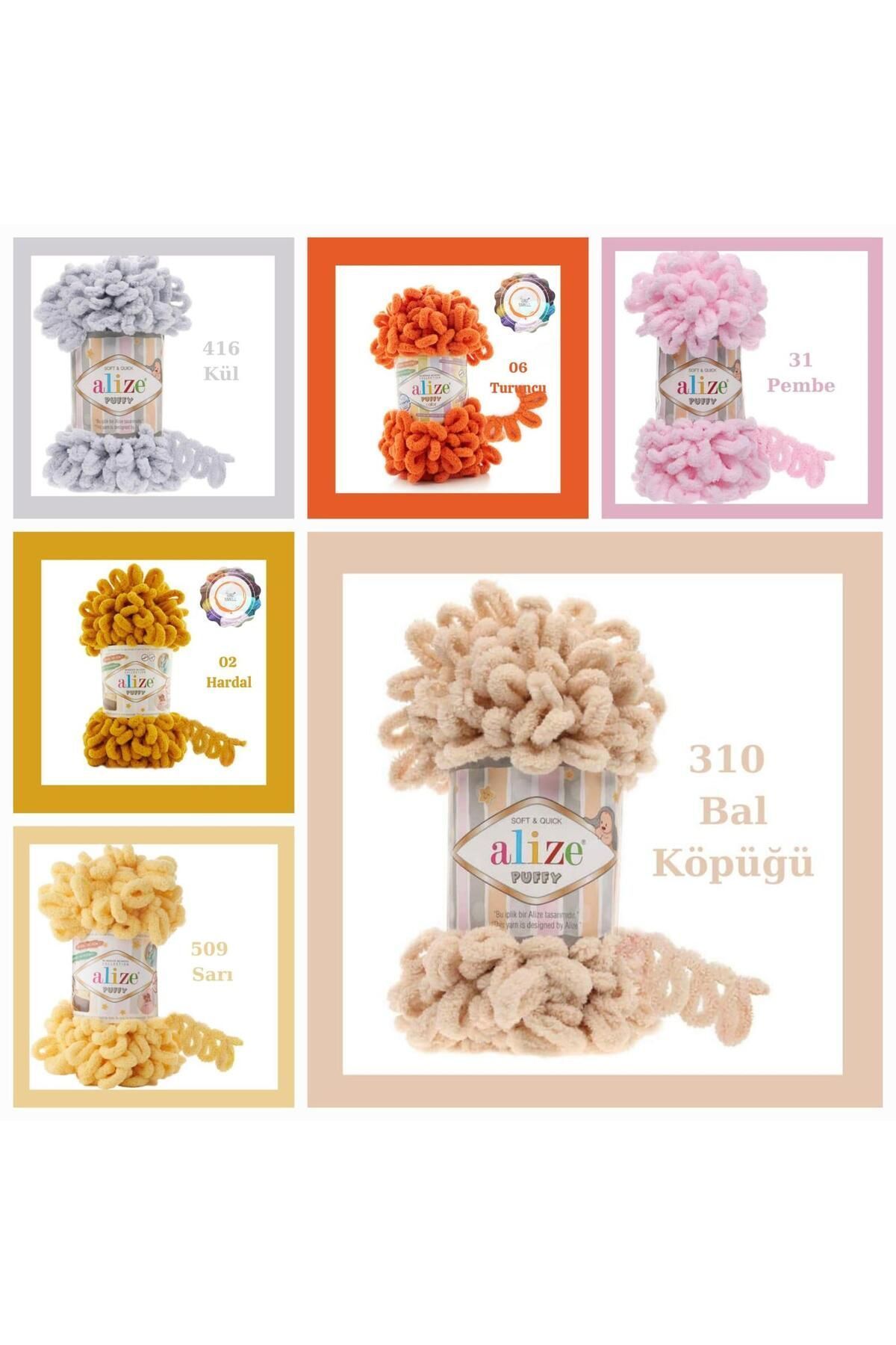 Puffy El Örgü Ipliği Büyük Ilmek (Tekli ) - 100 Gr. 9 Mt. Parmak Ipi, Battaniye Ipi - 3