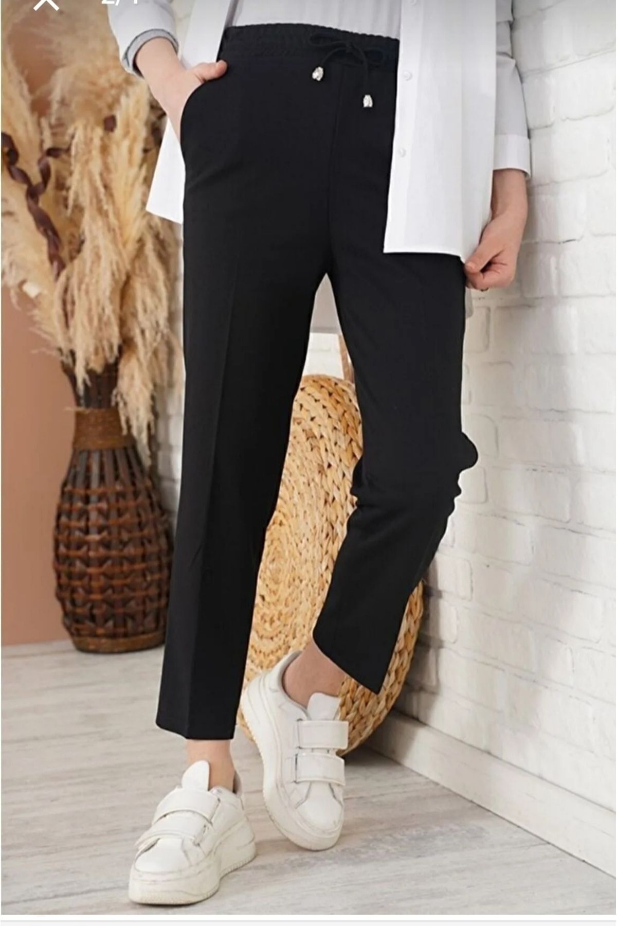 pantalon carotte élastique pour femmes