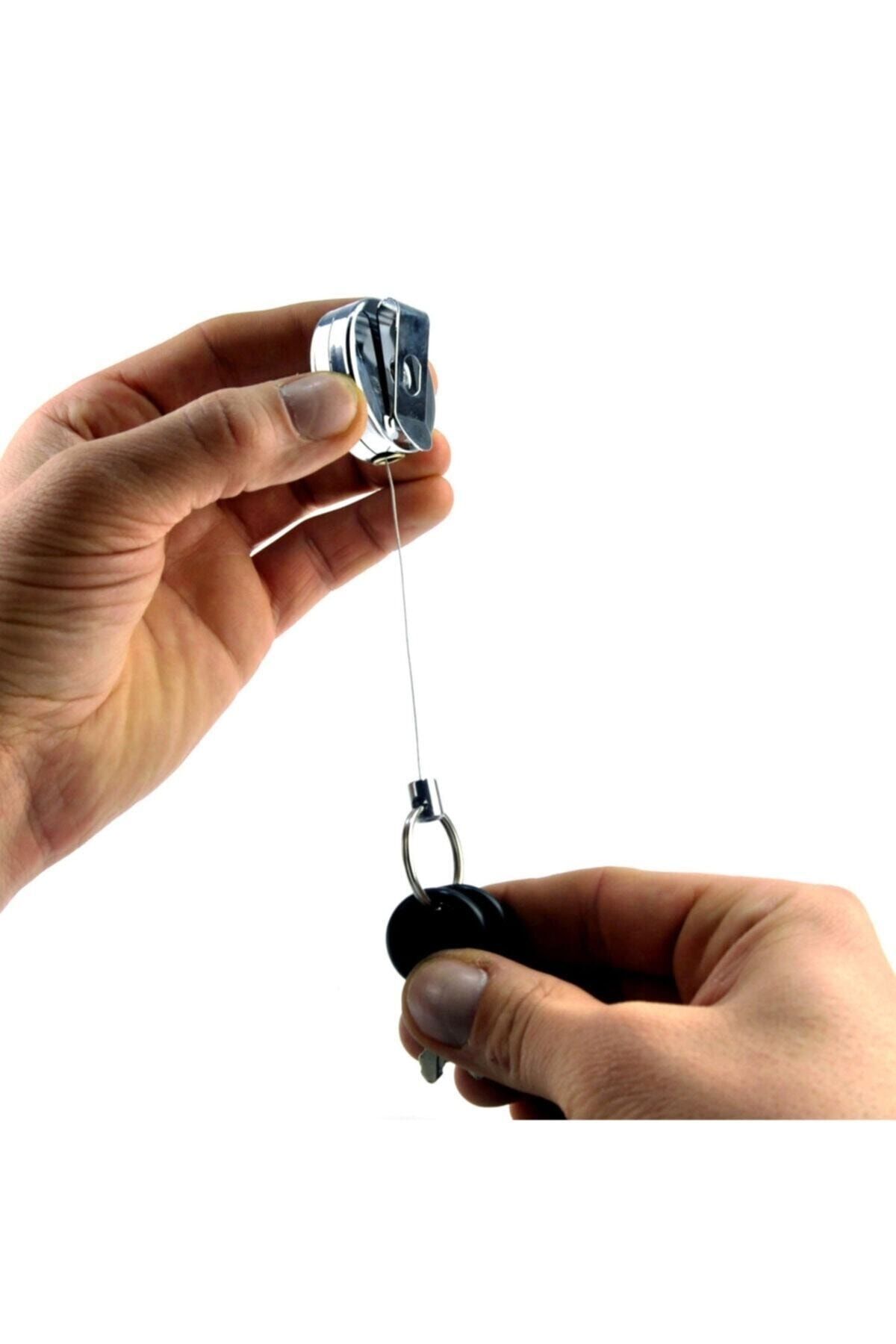 efmues-Chrome Plated and Belt Mounted Extending Yoyo Keychain 2