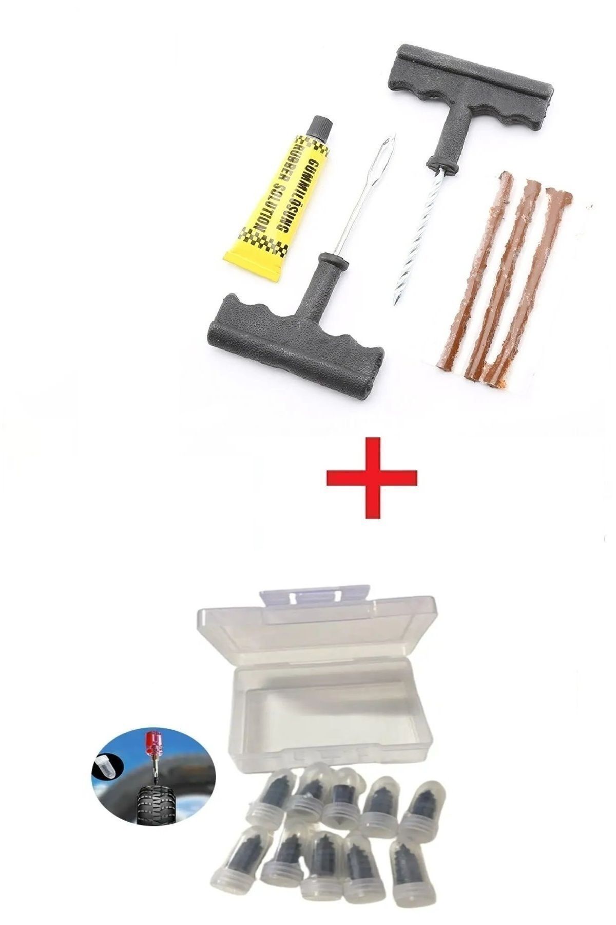 Lastik Tamir Kiti Fitil Atma Seti+ Lastik Tamir Kiti Kauçuk Vida Seti