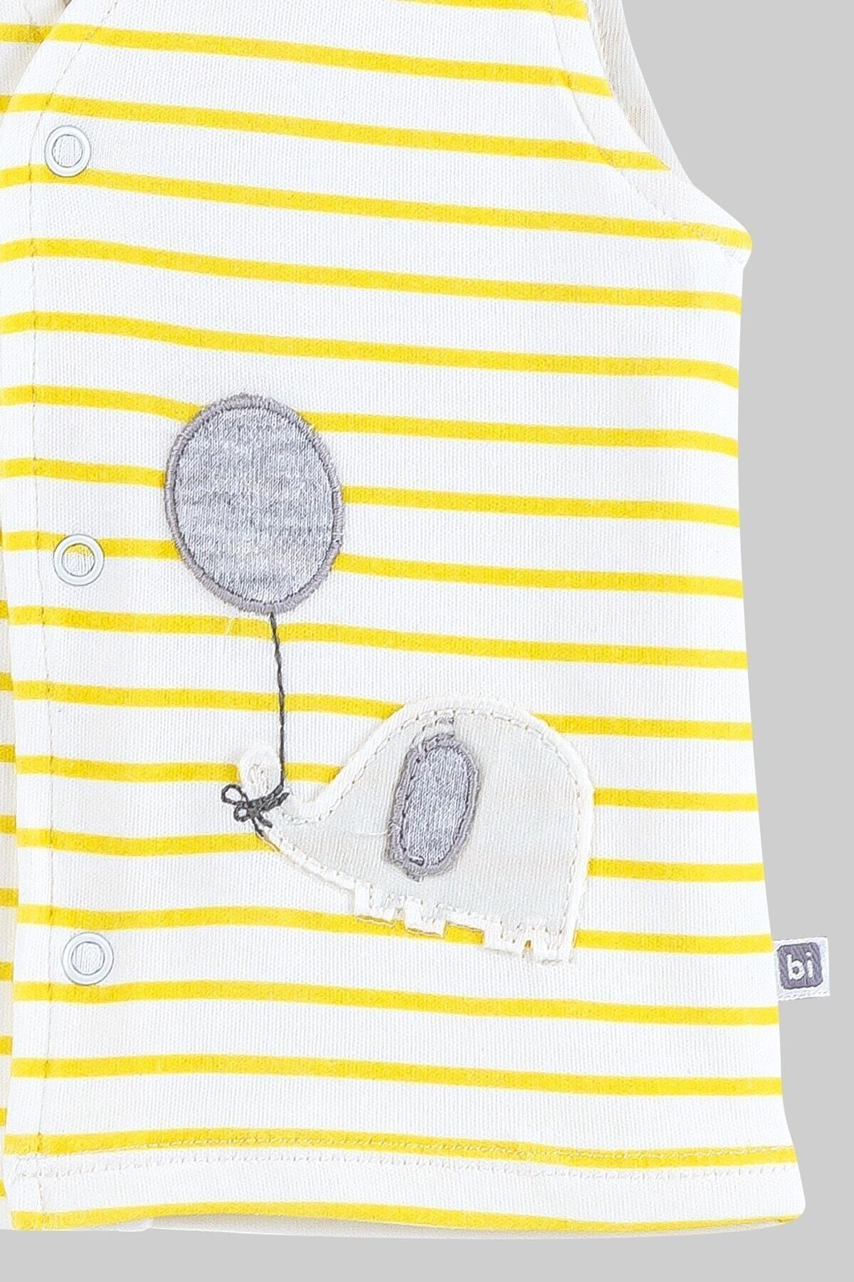 Bibaby Tiny Elephant Desenli Kız Erkek Bebek Pamuklu Çıtçıtlı Yelek fotoğrafı 2 (önizleme)