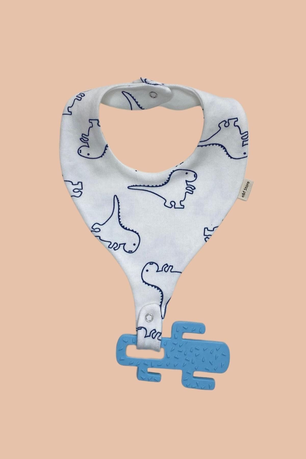 e&f Store Emzik Tutucu Mama Önlüğü - Dinazor Desenli %100 Pamuk Kumaş fotoğrafı 2 (önizleme)