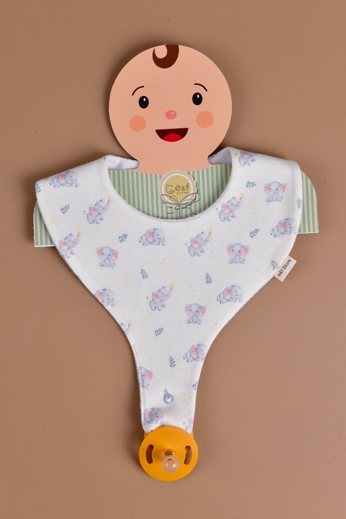 e&f Store Kız Bebek 3'lü Sıvı Geçirmez Emzik Tutucu Mama Önlüğü fotoğrafı 3 (önizleme)