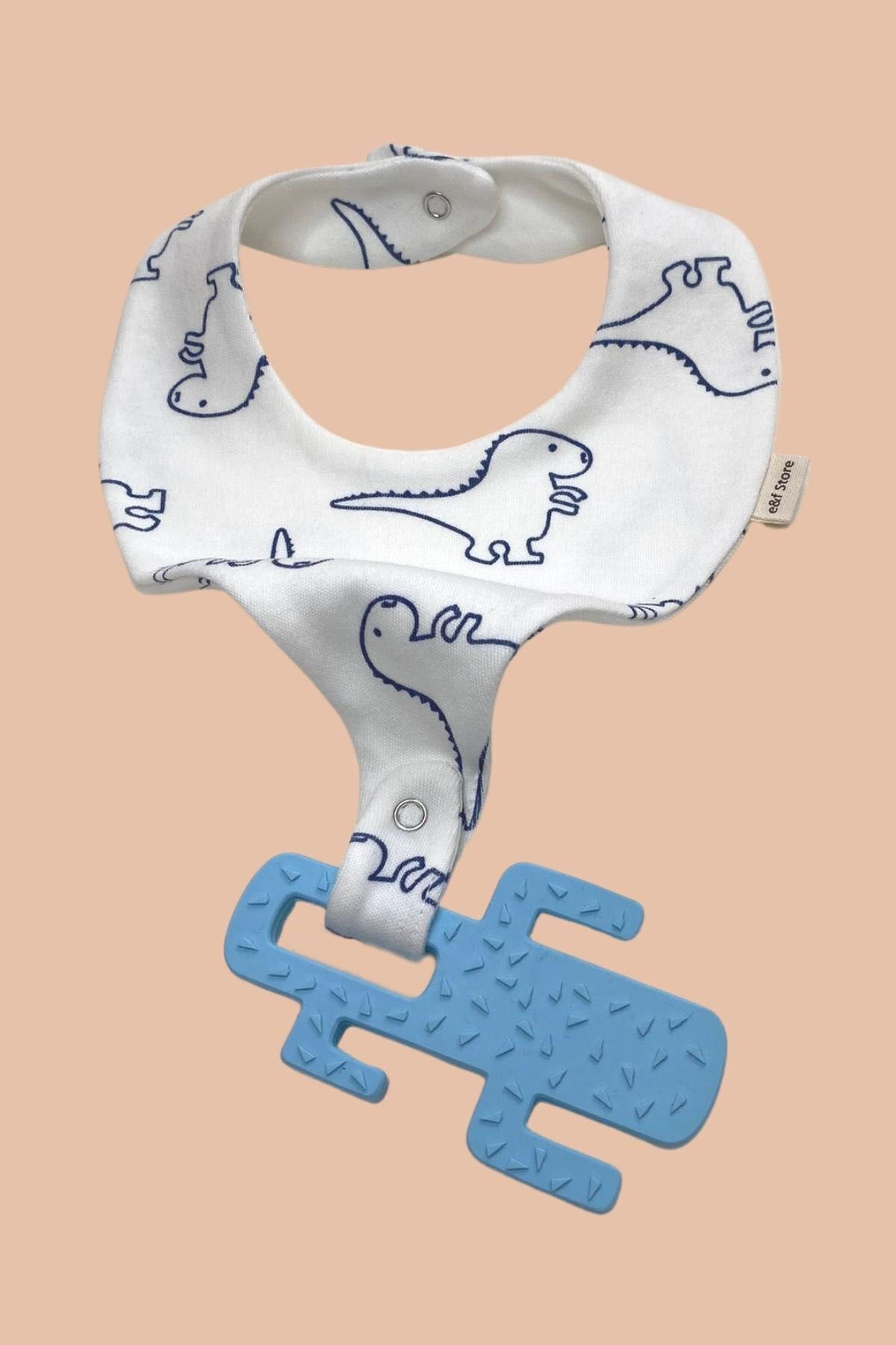 e&f Store Emzik Tutucu Mama Önlüğü - Dinazor Desenli %100 Pamuk Kumaş fotoğrafı 3 (önizleme)