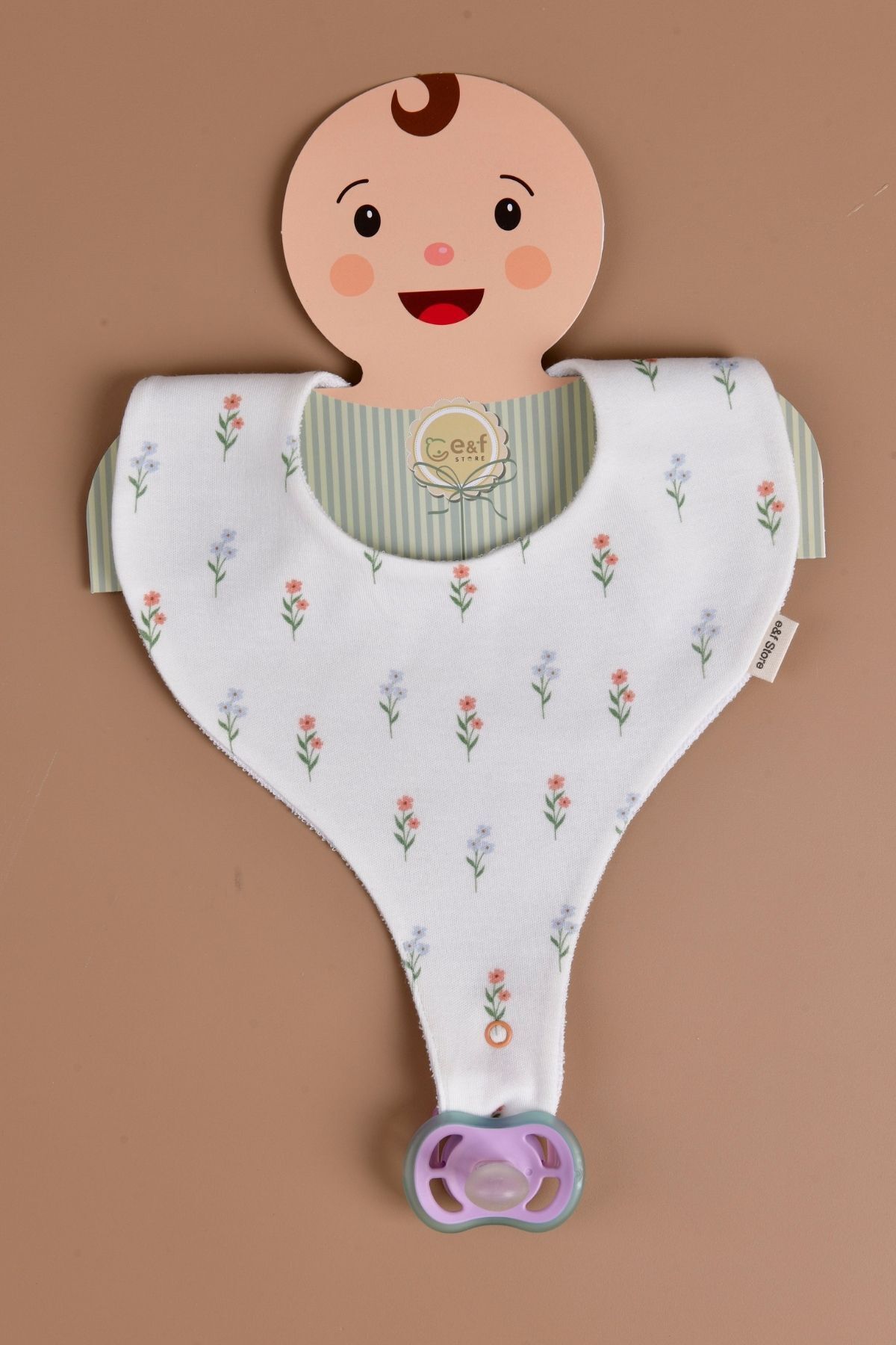 e&f Store Kız Bebek 3'lü Sıvı Geçirmez Emzik Tutucu Mama Önlüğü fotoğrafı 2 (önizleme)