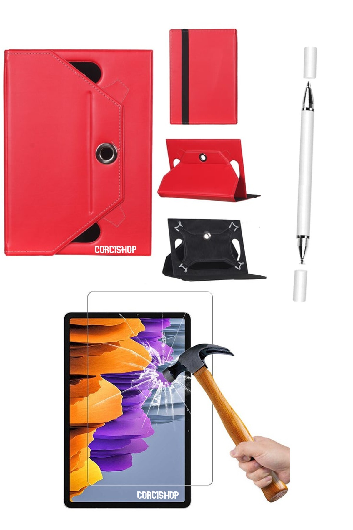 Acer Iconia Tab P10 10.4" Compatible 3in1 Set Case Pen Screen Protector