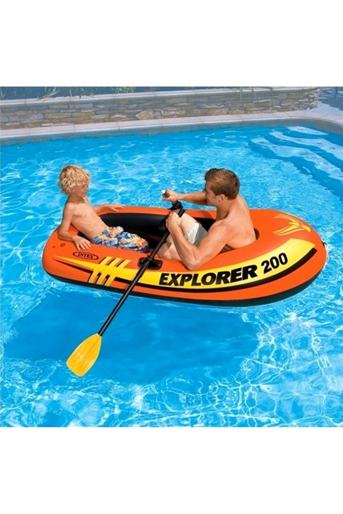 Intex-Kürekli Binici Bot Seti - Kürekli Şişme Bot Set-havuz Ve Deniz Binici Bot Explorer 200-185x94x41 Cm. 3