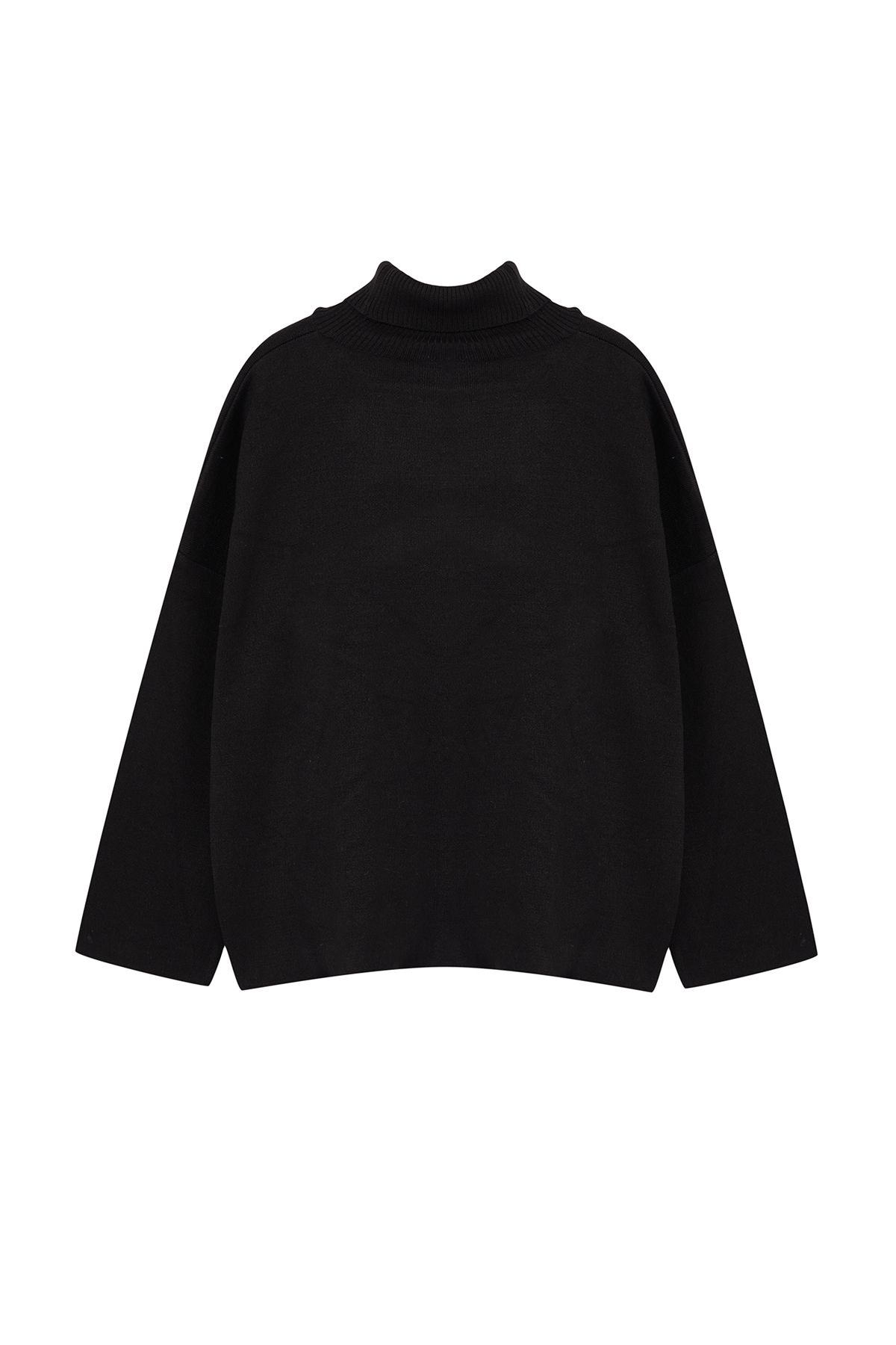 Trendyol Curve-Schwarzer Rollkragen-Strickpullover - Weite Passform TBBAW25AN00019 7