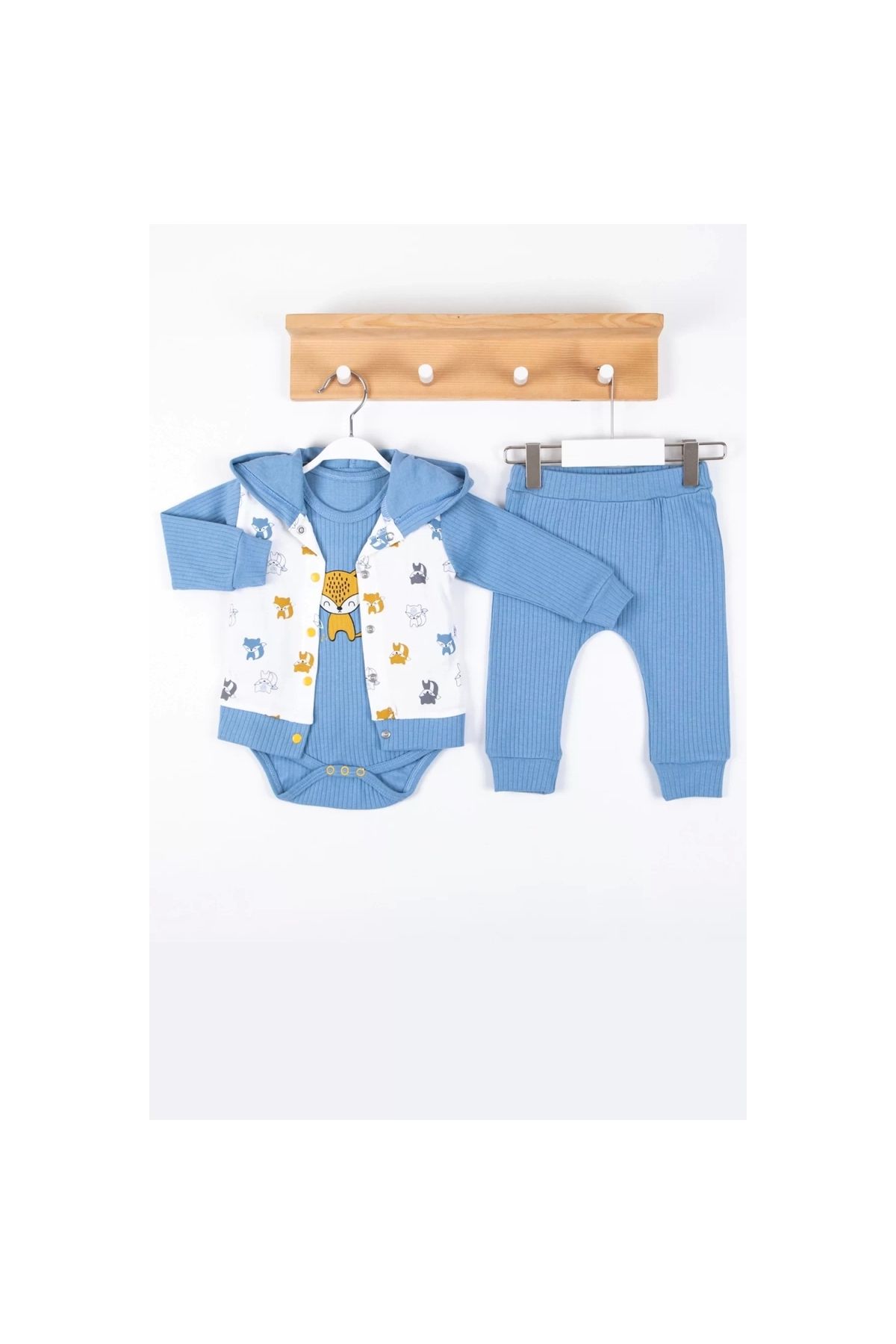 Littie Embroidered 100% Cotton Cardigan 3-Piece Men's Suit