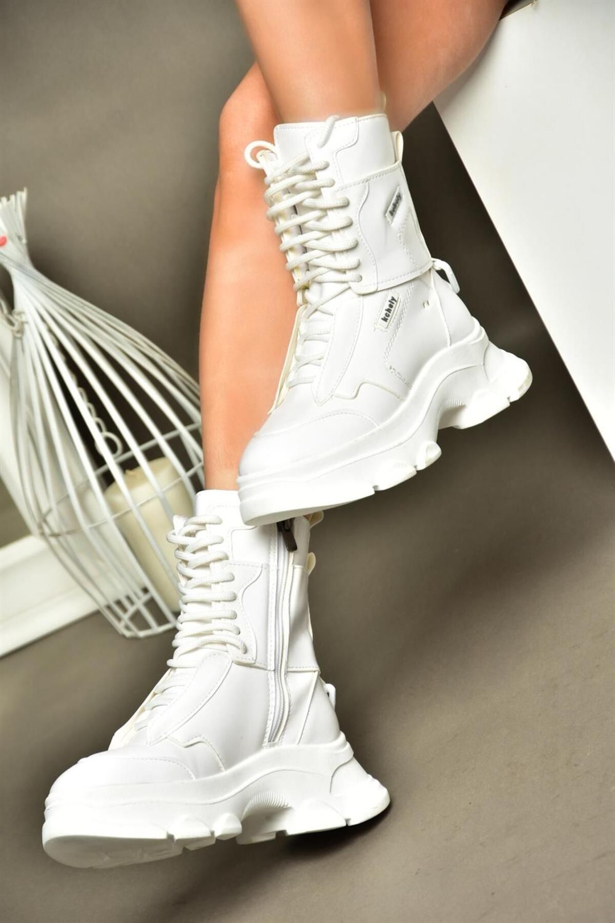 Fox Shoes-ر 973102309   أحذية رياضية بيضاء سميكة سوليد المرأة 5