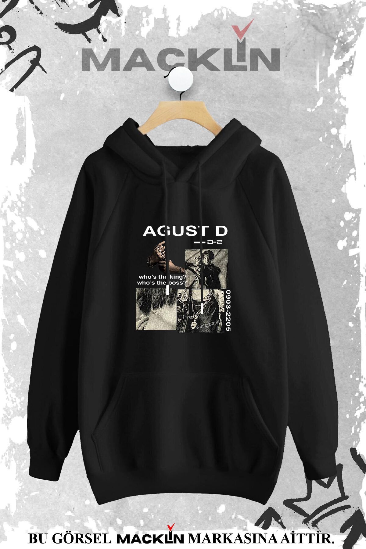 macklin Unisex Kad n Erkek Kim Taehyung Bts Bask l Kap onlu Sweatshirt Fiyat Yorumlar Trendyol