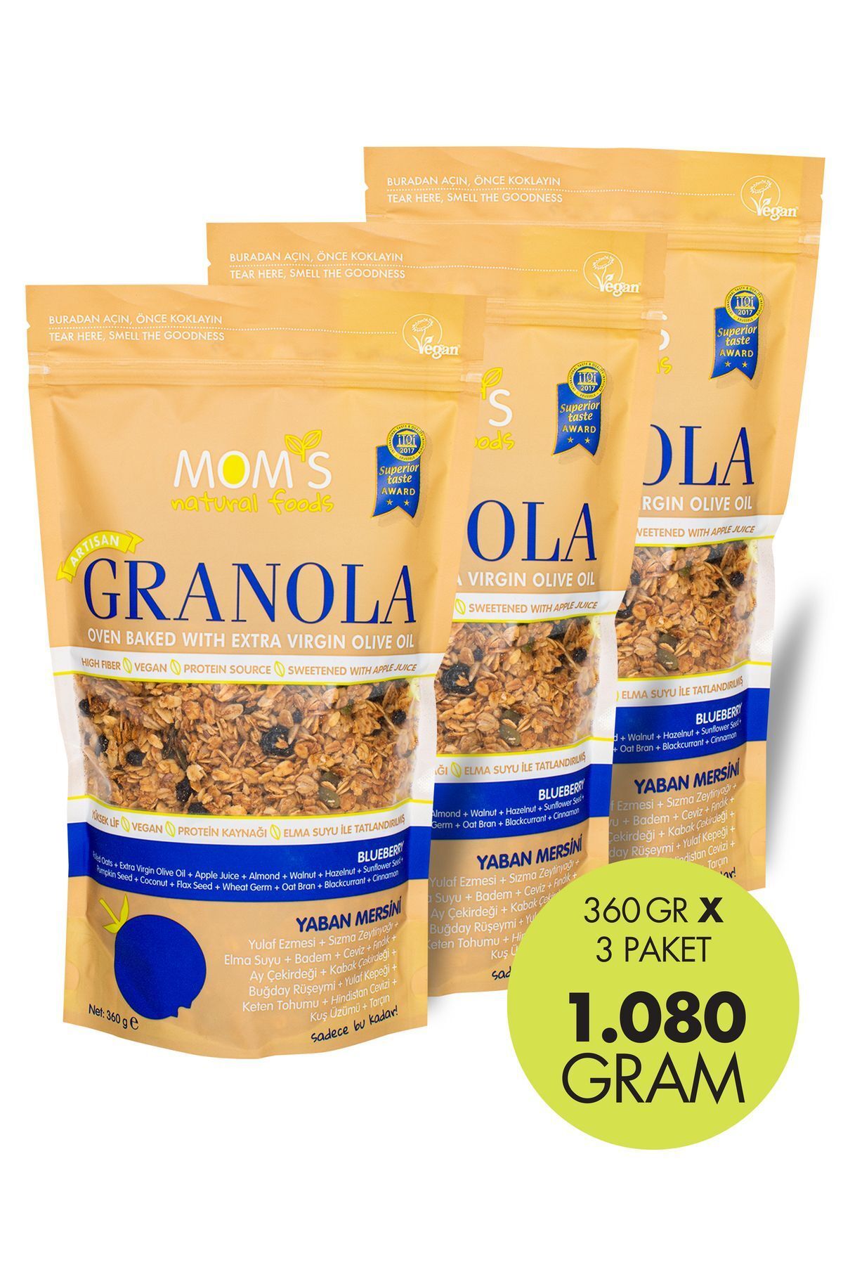 3'LÜ YABAN MERSİNİ GRANOLA 360 G
