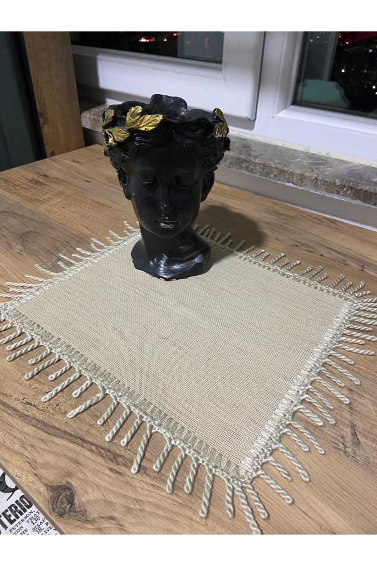 Kırışmaz Keten Linen Kumaşından Masa Örtüsü Sehpa Örütüsü Runner 5