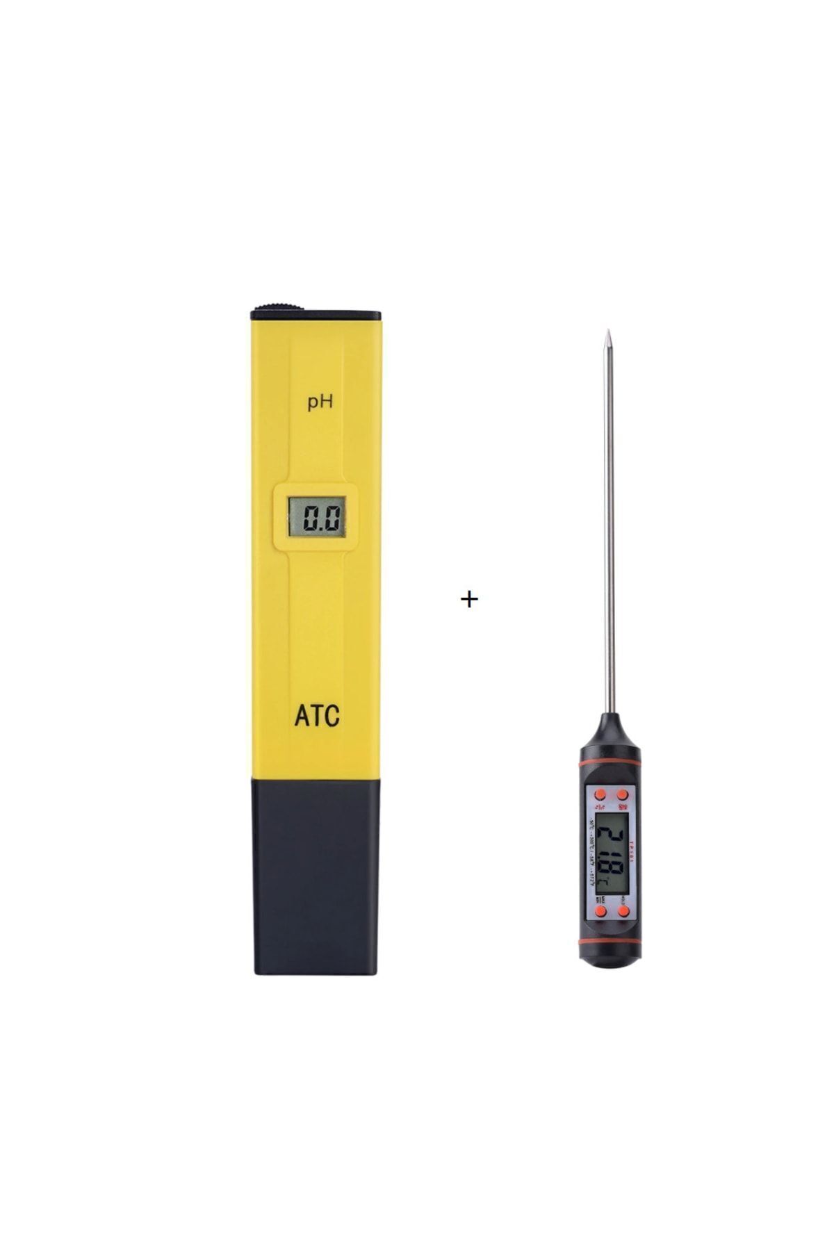 ZAUSS Termometreli Dijital Ph Metre Su Sıvı Akvaryum Ph Ölçer 2 Adet Pil Kap 2 Kalibrasyon Çözeltisi