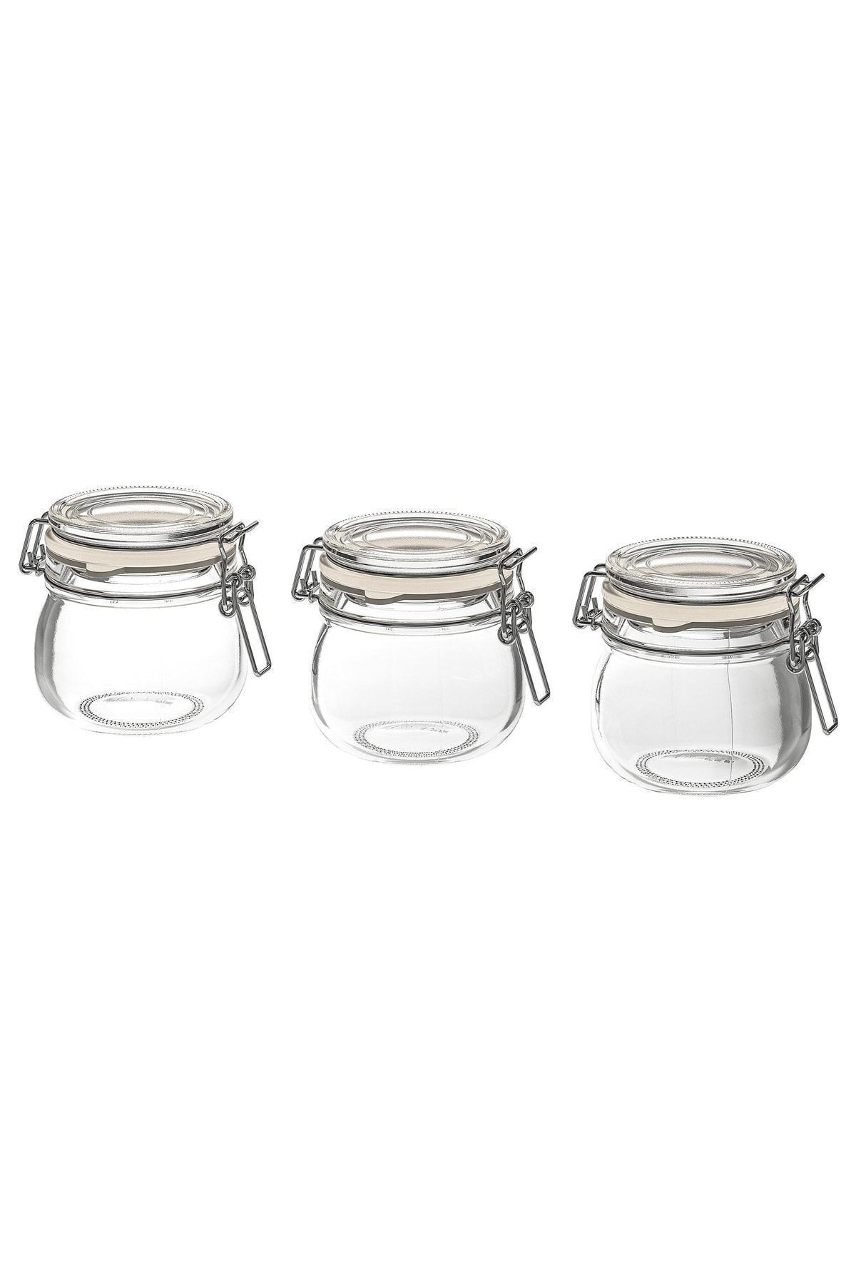 IKEA-Set of 6 Glass Jars with Lids 13 Cl 2
