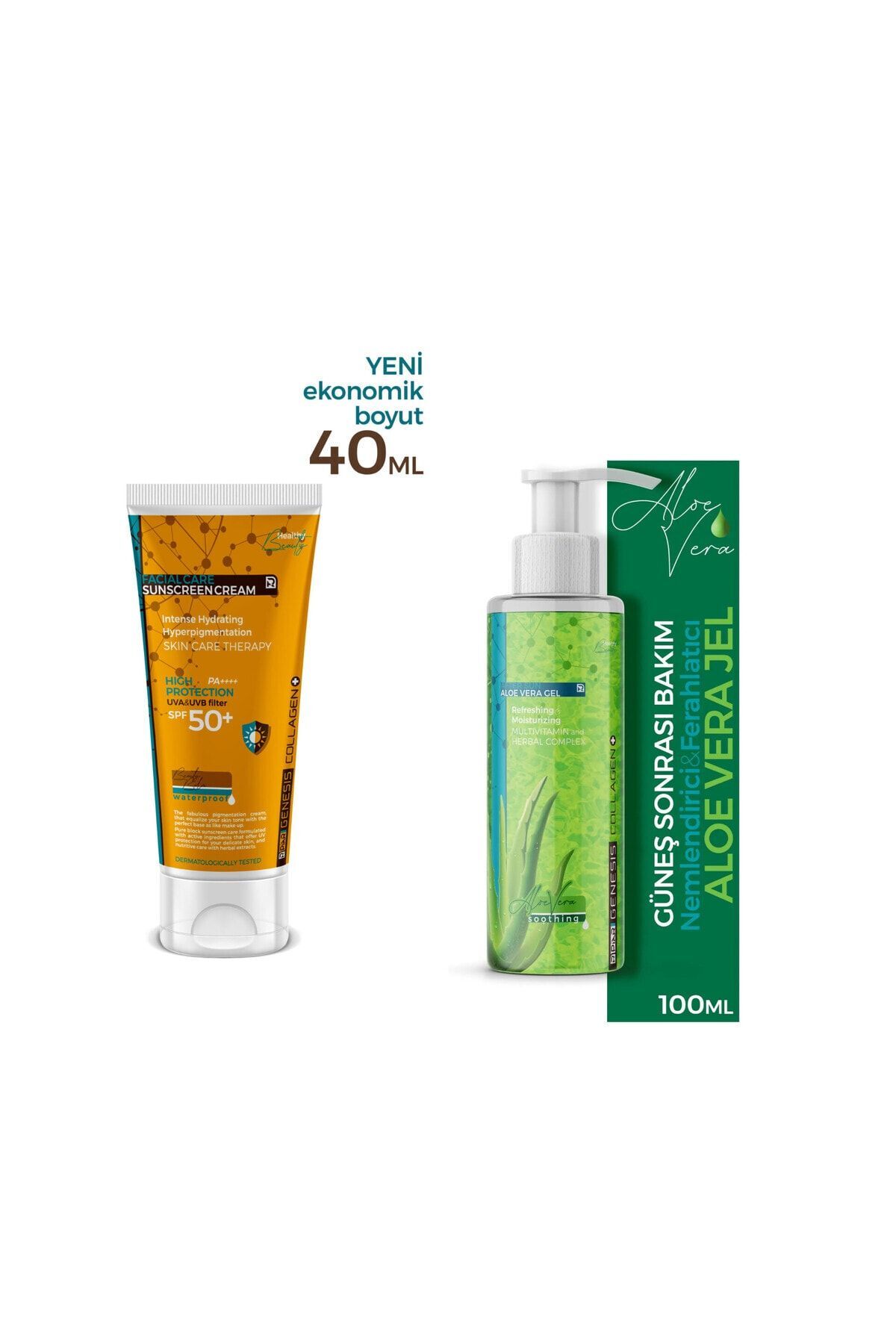 Kolajen Leke Karşıtı Ton Eşitleyici Spf 50 Renkli Yüz Güneş Kremi 40 ml Aftersun Jel 75 ml — 8699691130942