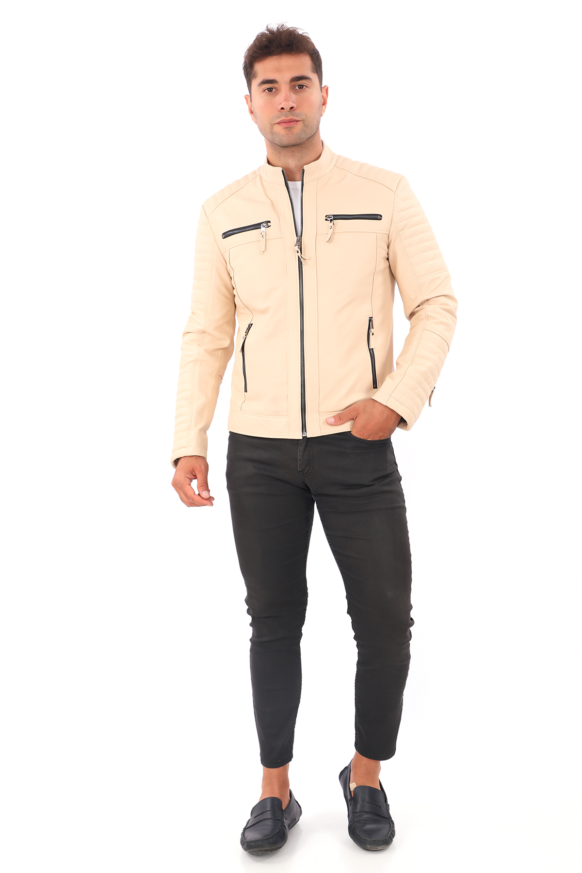 کاپشن مردانه بژ db deriburada original | YENİ MOTORCU اورجینال - تصویر 2