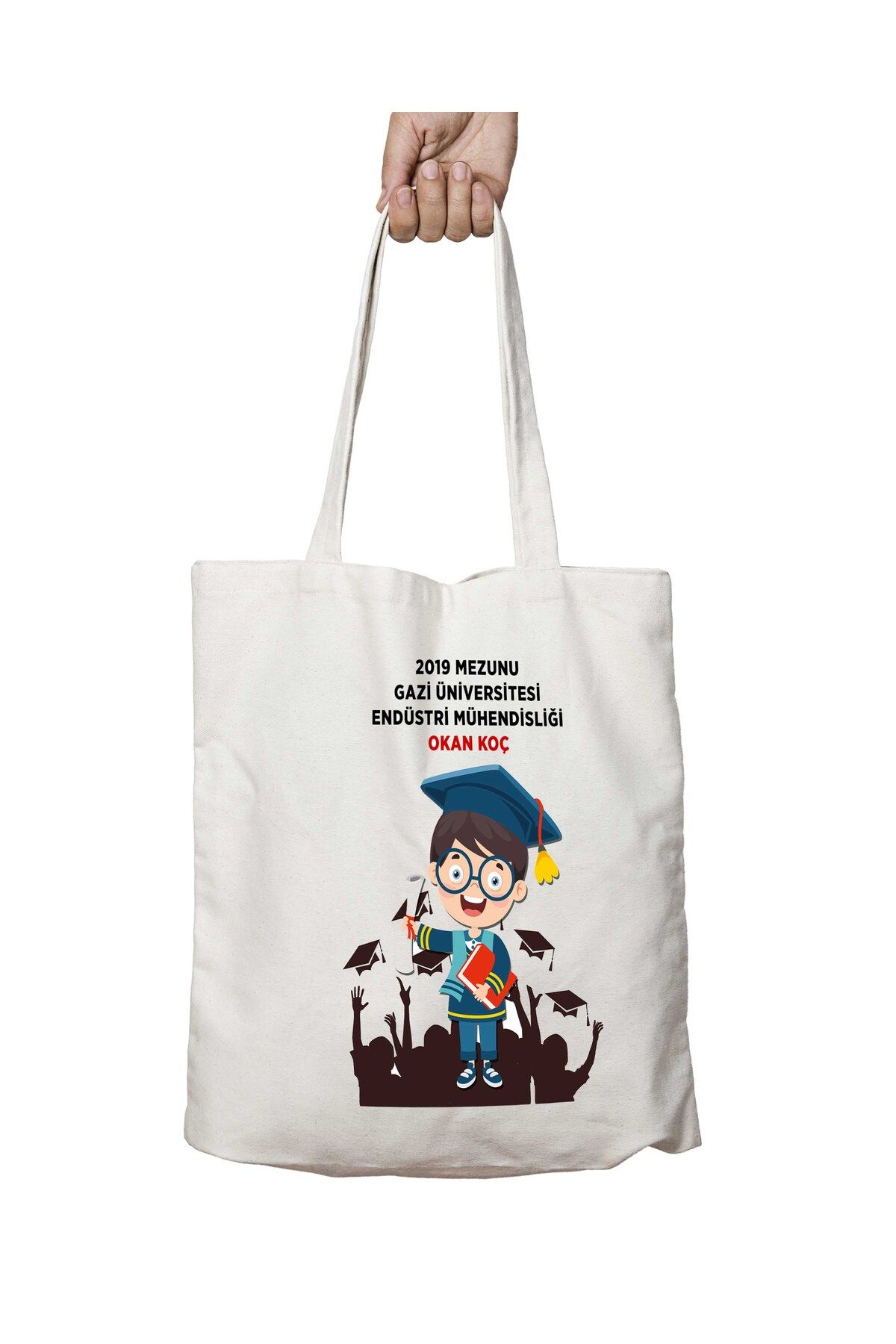 ART HEDİYE-Men's Graduation Souvenir - Two Sided lasting Printed Washable Bag 1
