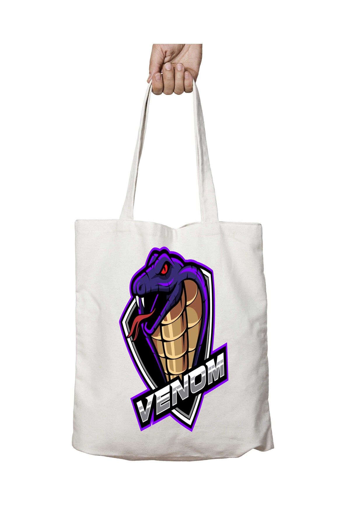 ART HEDİYE Venom Cobra - Geantă Lavabilă Cu Imprimeu Permanent Pe Două Fețe Unisex - One Size