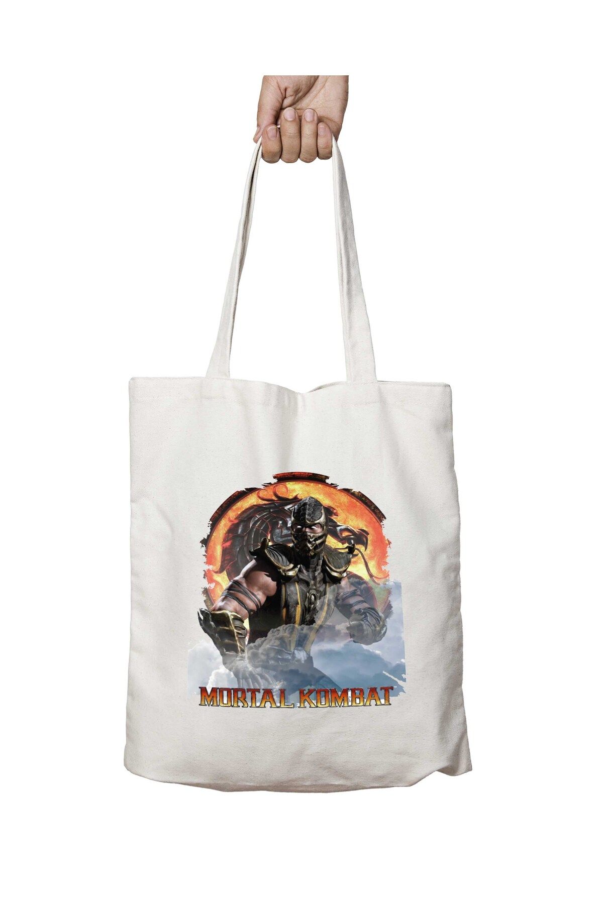 ART HEDİYE Scorpion Mortal Kombat - Geantă Imprimată Lavabilă, Durabilă Pe Două Fețe Unisex - Mărime unică