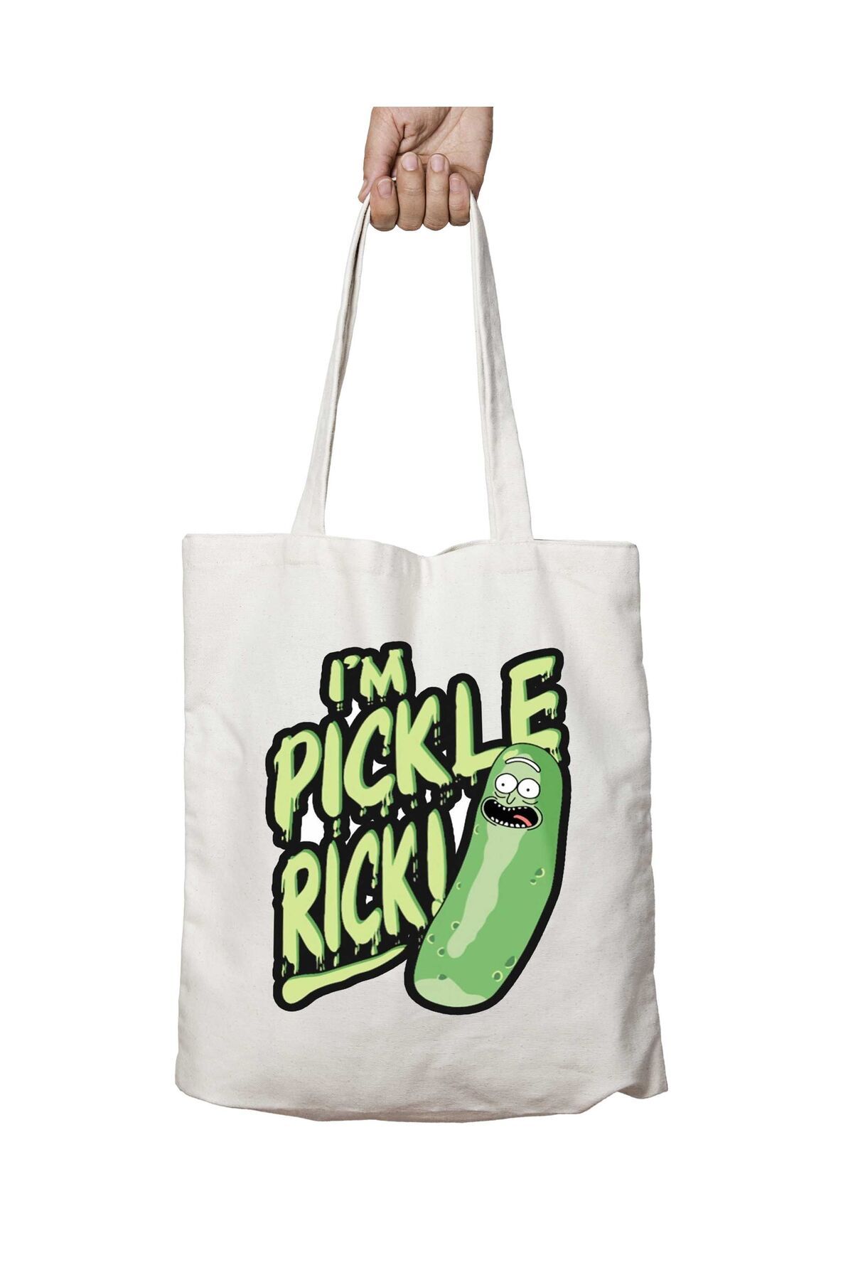 ART HEDİYE Pickle Rick (2) - Geantă De Umăr Lavabilă Cu Imprimeu Permanent Unisex - One Size