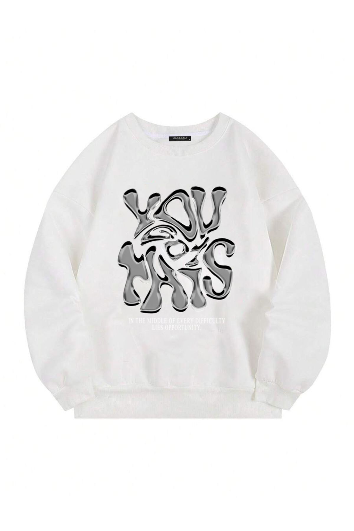 Mad&Calf-Ai primit acest hanorac unisex oversize din fleece imprimat 1