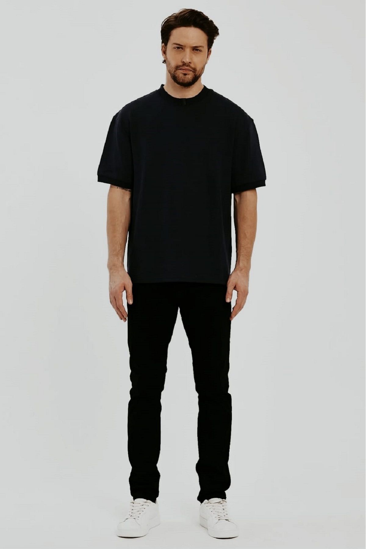 Rodi Jeans-Men's Black Oversize CoTTon T-Shirt - Crew Neck, Two Thread, 100% CoTTon 5