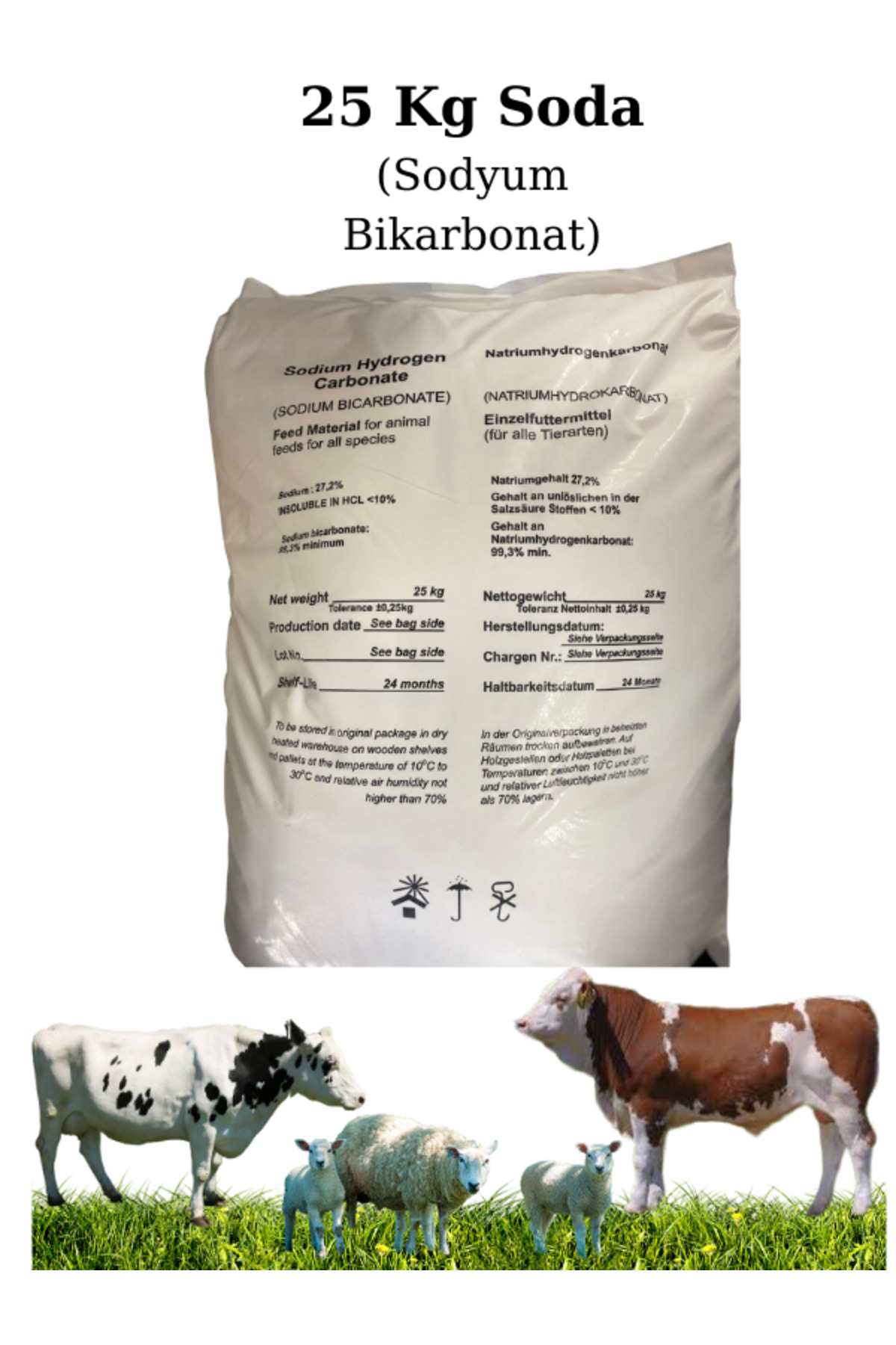 rus bag Sodyum Bikarbonat Hayvan Sodası 25 Kg tamponlayıcı soda  ( SIĞIR MANDA KOYUN KEÇİ  )