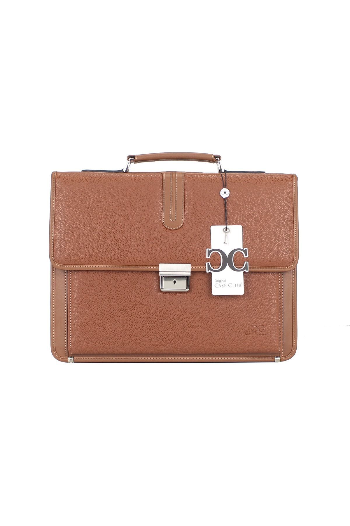 Case Club-Men's Briefcase with Lock Mechanism File Compatible Shoulder Strap 1