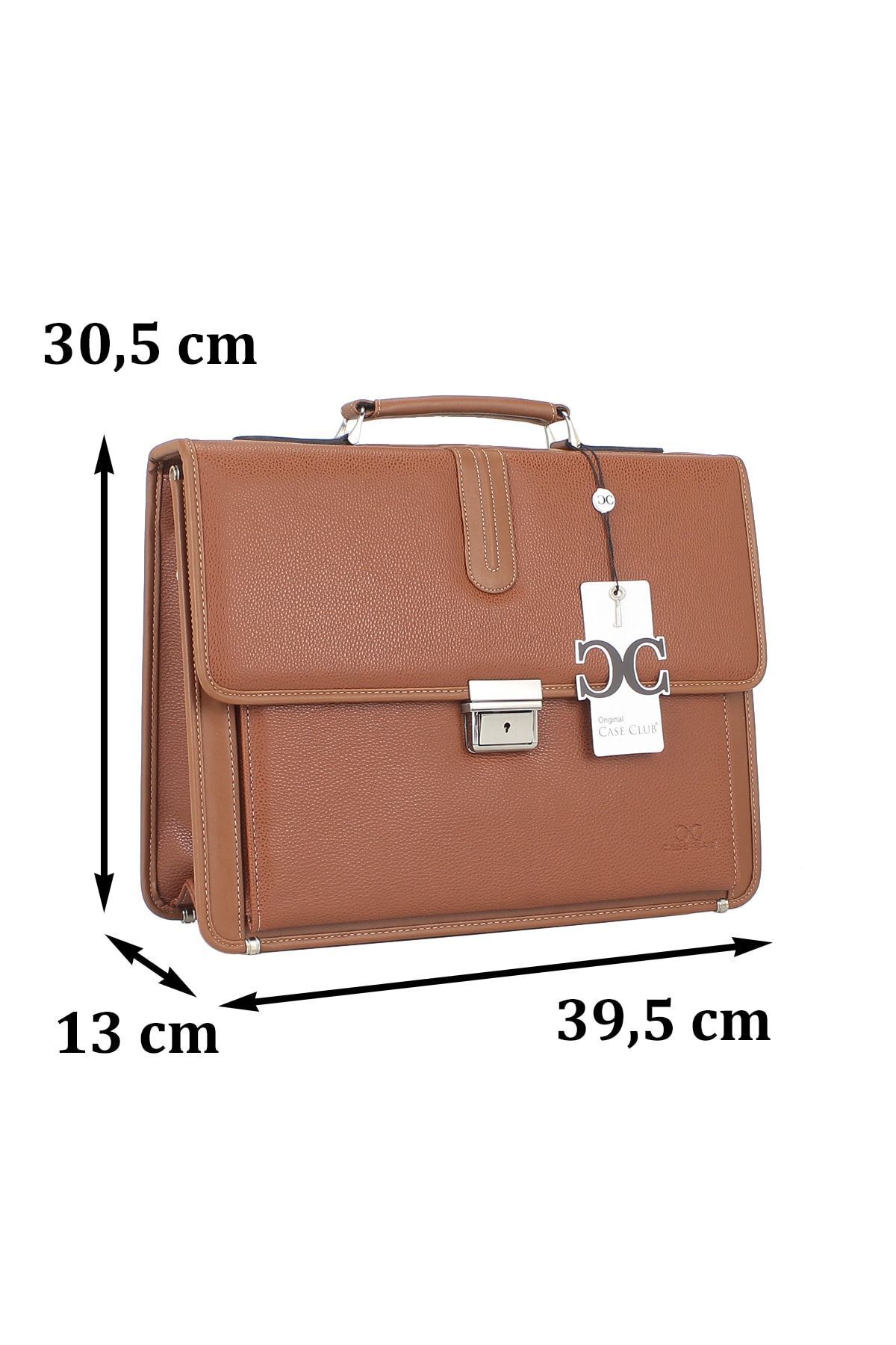 Case Club-Men's Briefcase with Lock Mechanism File Compatible Shoulder Strap 2