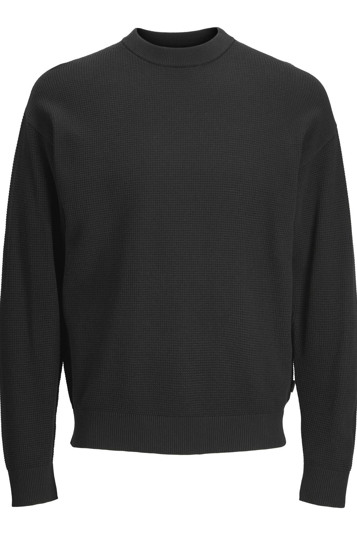 Jack Jones JORSCOTT Black Knit Crew Neck Sweatshirt 12261771 Trendyol