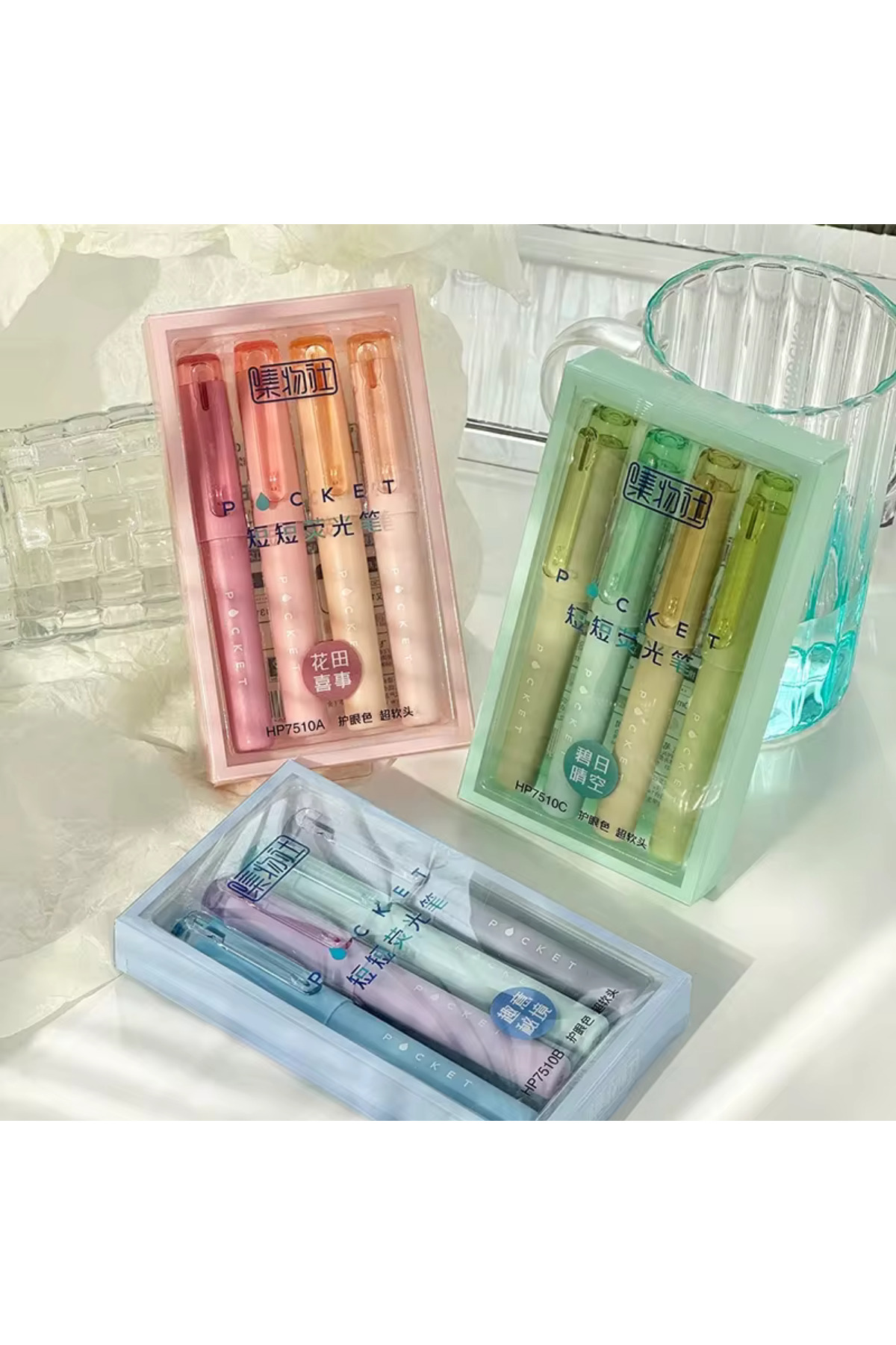 NaSaDAN 3'Lü Pocket Soft Renkler Fosforlu Kalem Seti 12 Adet