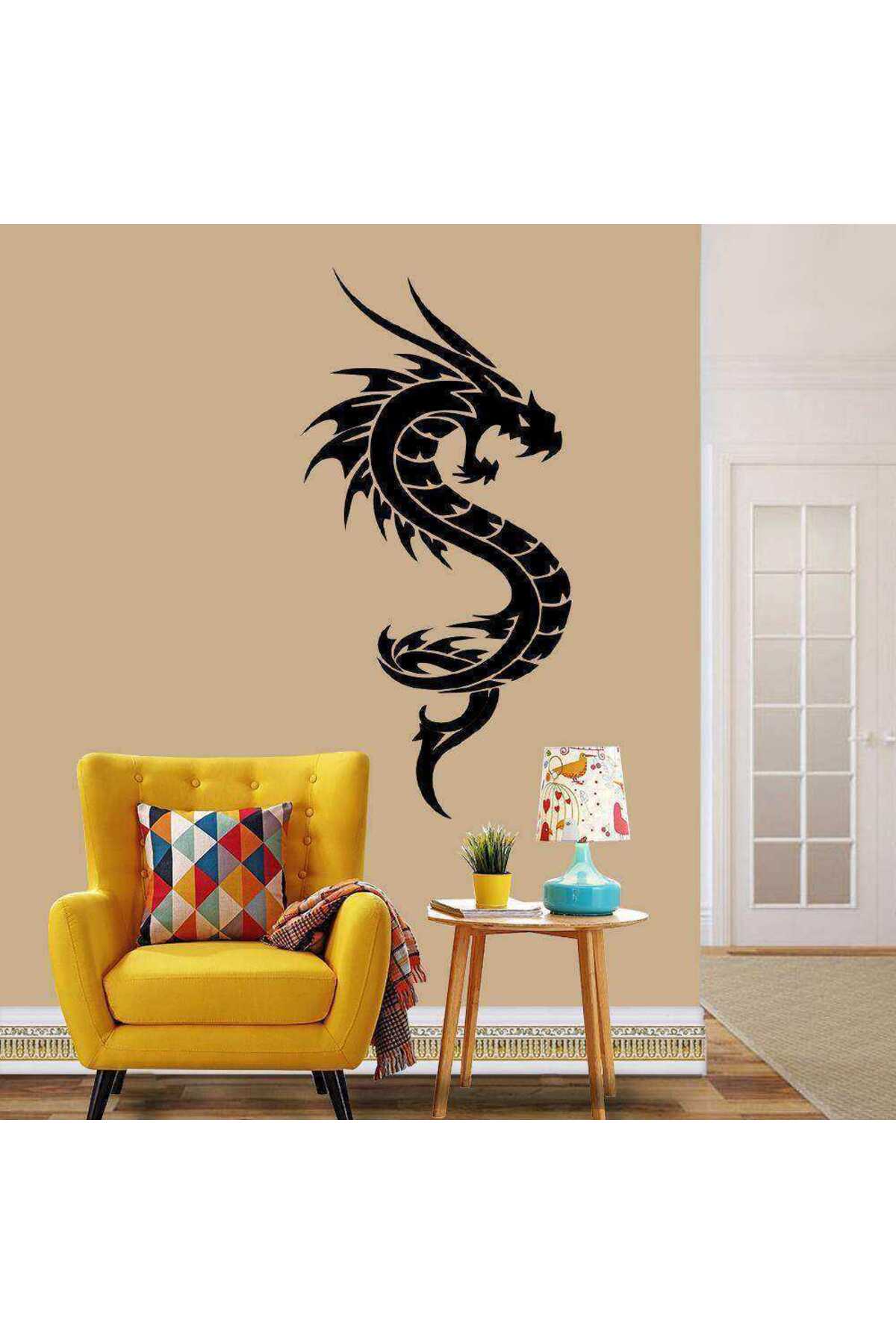 Asilmeydan Dragon Decorative Wall Sticker, Decal, Label Black Trendyol