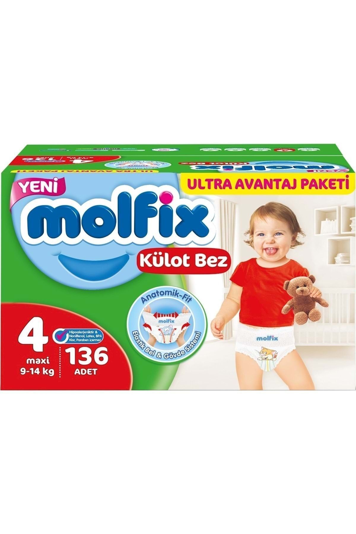 Molfix Külot Bebek Bezi Ultra Avantaj Beden:4 (7-14kg) Maxi 272 Adet fotoğrafı 2 (önizleme)