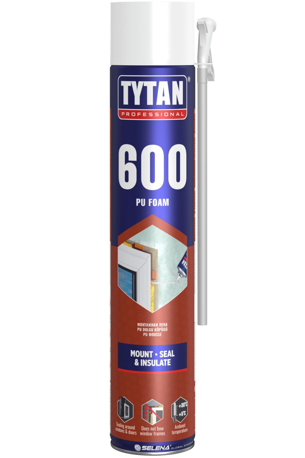 TOPALAKTİCARET Tytan Polyfix 600Gr Poliüretan Montaj Dolgu Köpüğü Professional Ses Ve Isı Yalıtımı Pipetli Köpük