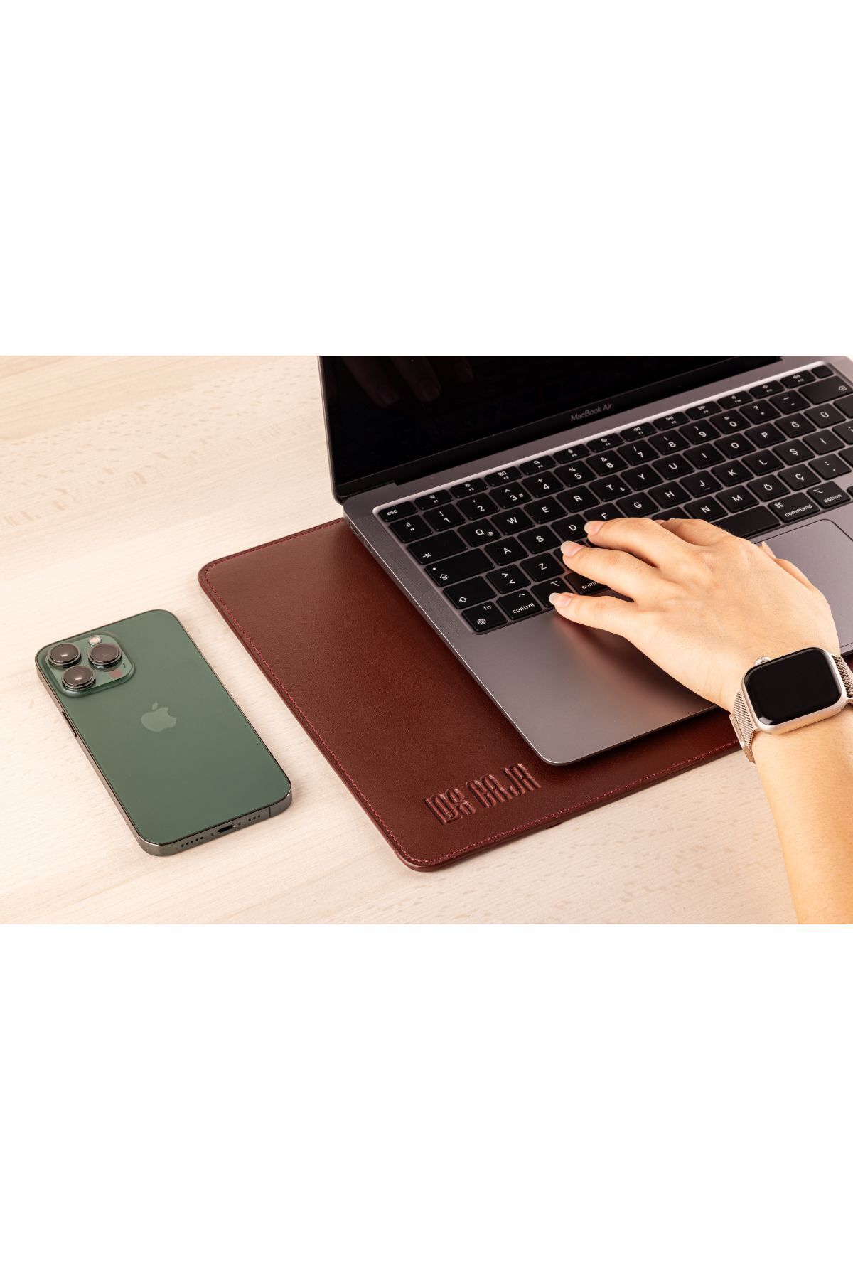 LOS CAJA  Minimalist 16 İnç Laptop Kılıfı, Vegan Deri, Su İtici Özellikli, Bilgisayar Notebook Laptop Çantası - Görsel 5