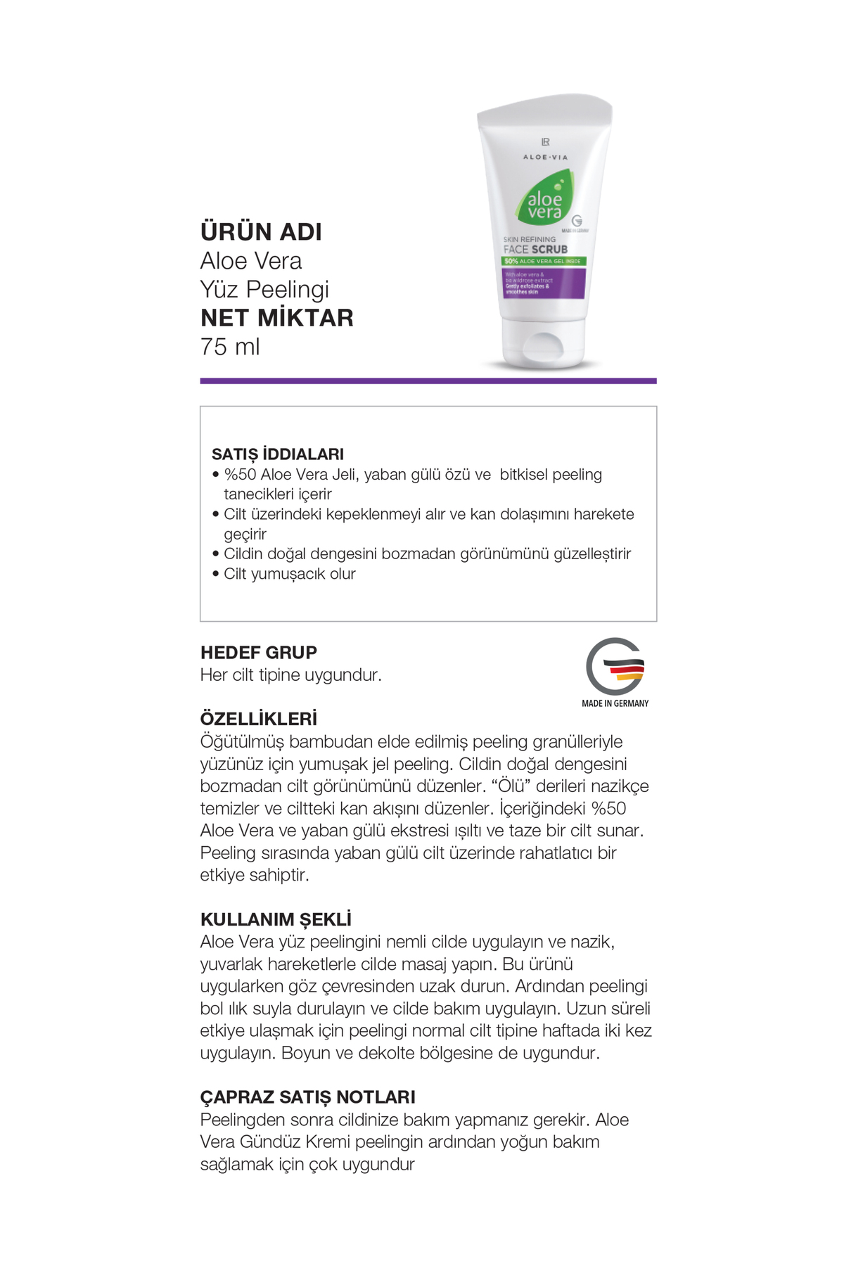 Aloe Vera Yüz Peeling (scrub) 75 ml X 2 Adet — LRP563778 — تصویر 2 از 2
