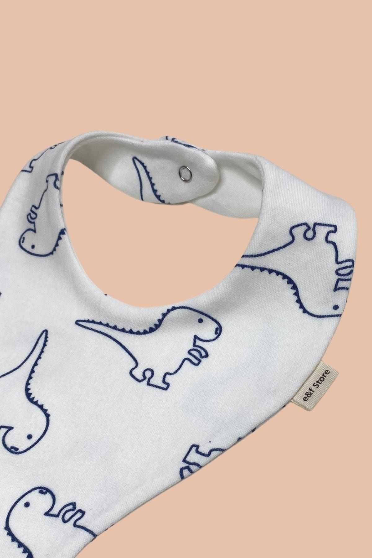 e&f Store Emzik Tutucu Mama Önlüğü - Dinazor Desenli %100 Pamuk Kumaş fotoğrafı 4 (önizleme)