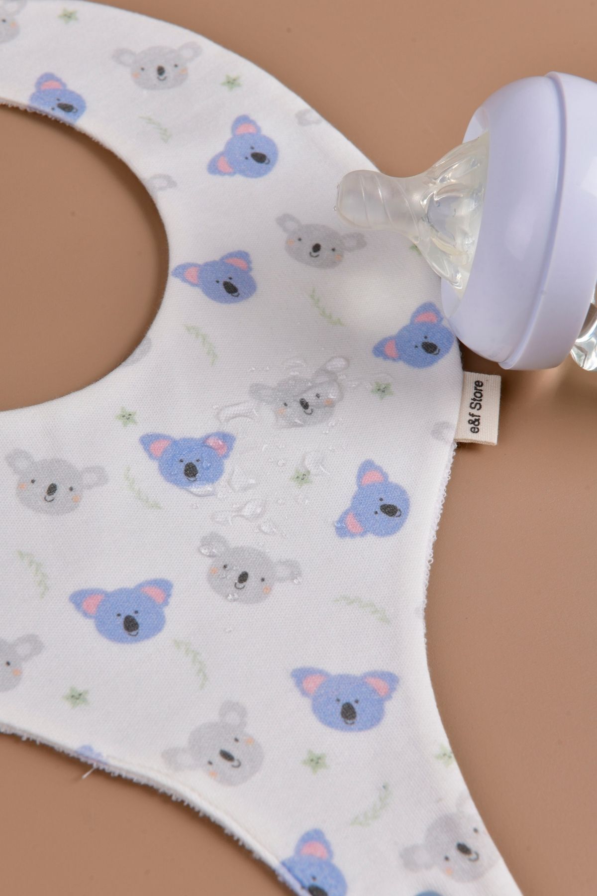 Sıvı Geçirmez Emzik Tutucu Mama Önlüğü - Sevimli Koala 6