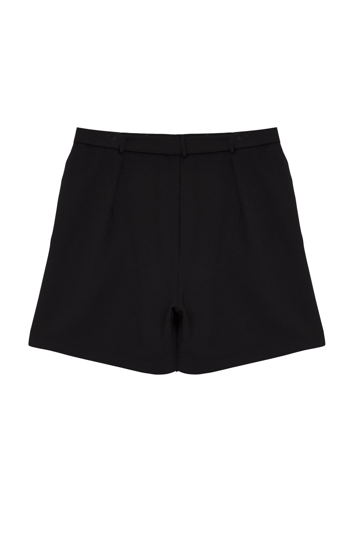 Trendyol Curve-Černé šortky se zipem Plus Size - Tbbaw25ap00000 7