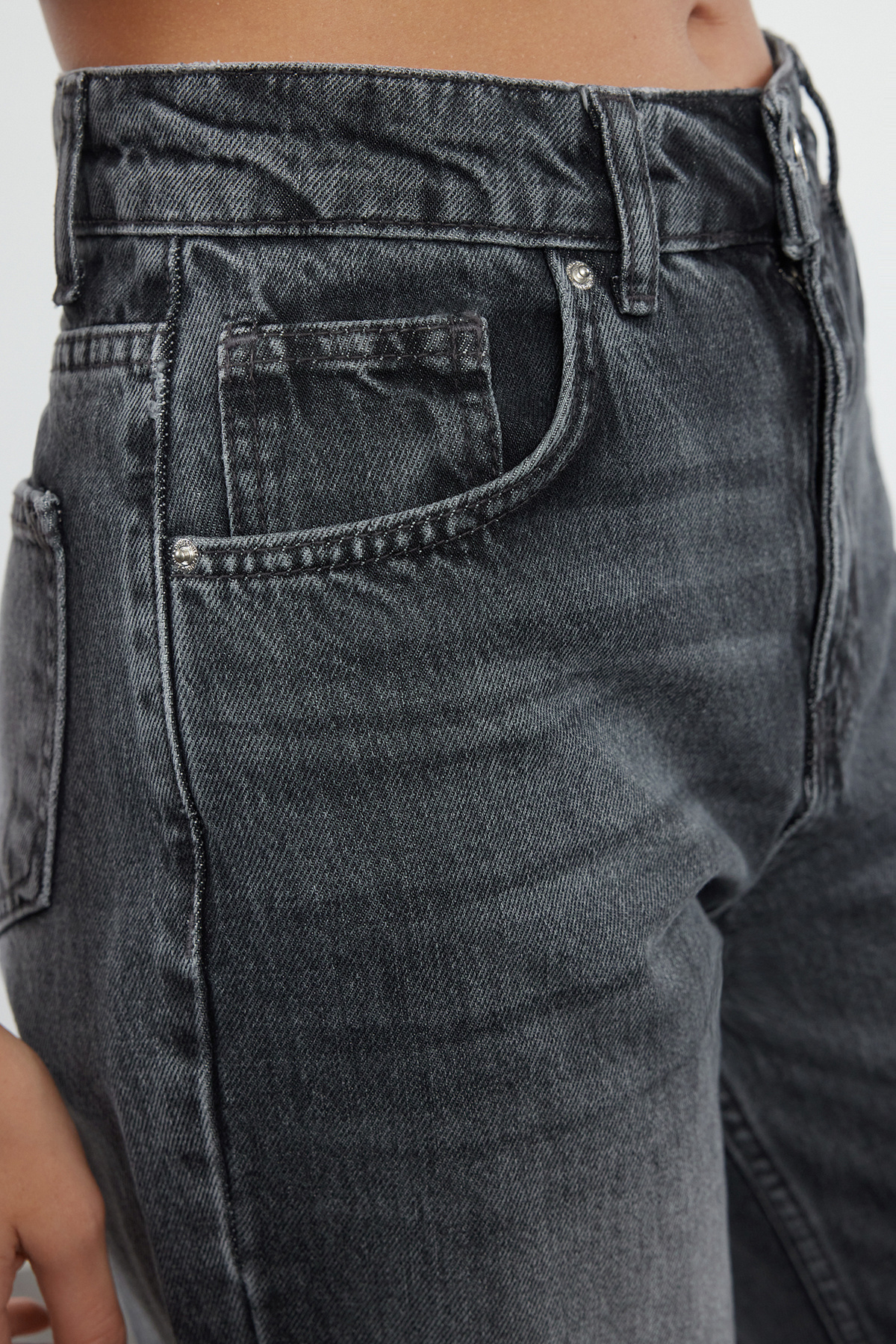 Trendyol Collection Antracit magas derekú széles szárú széles szárú farmer TWOAW25JE00101