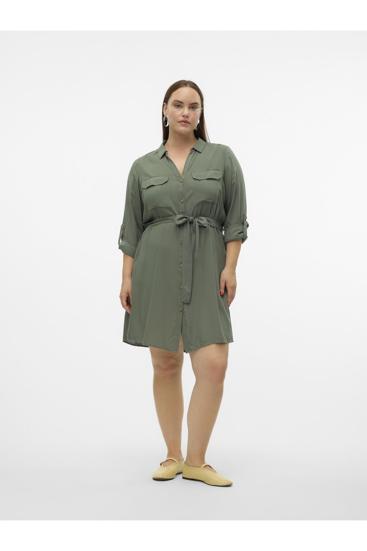 Veromoda Curve-Hemdblusenkleid VMBUMPY L/S KOŠILE ŠATY WVN CURVE NOOS 4