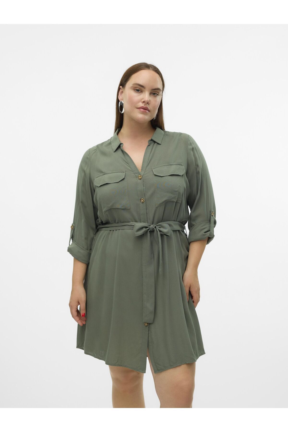 Veromoda Curve-Hemdblusenkleid VMBUMPY L/S KOŠILE ŠATY WVN CURVE NOOS 1