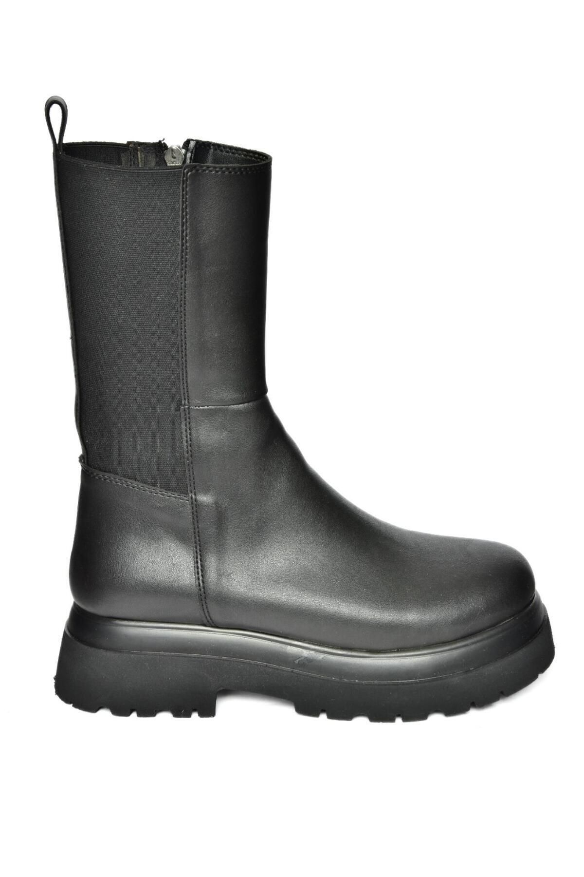 Fox Shoes-R267043109 Czarne buty damskie z grubą podeszwą i rozciągliwą podeszwą 7