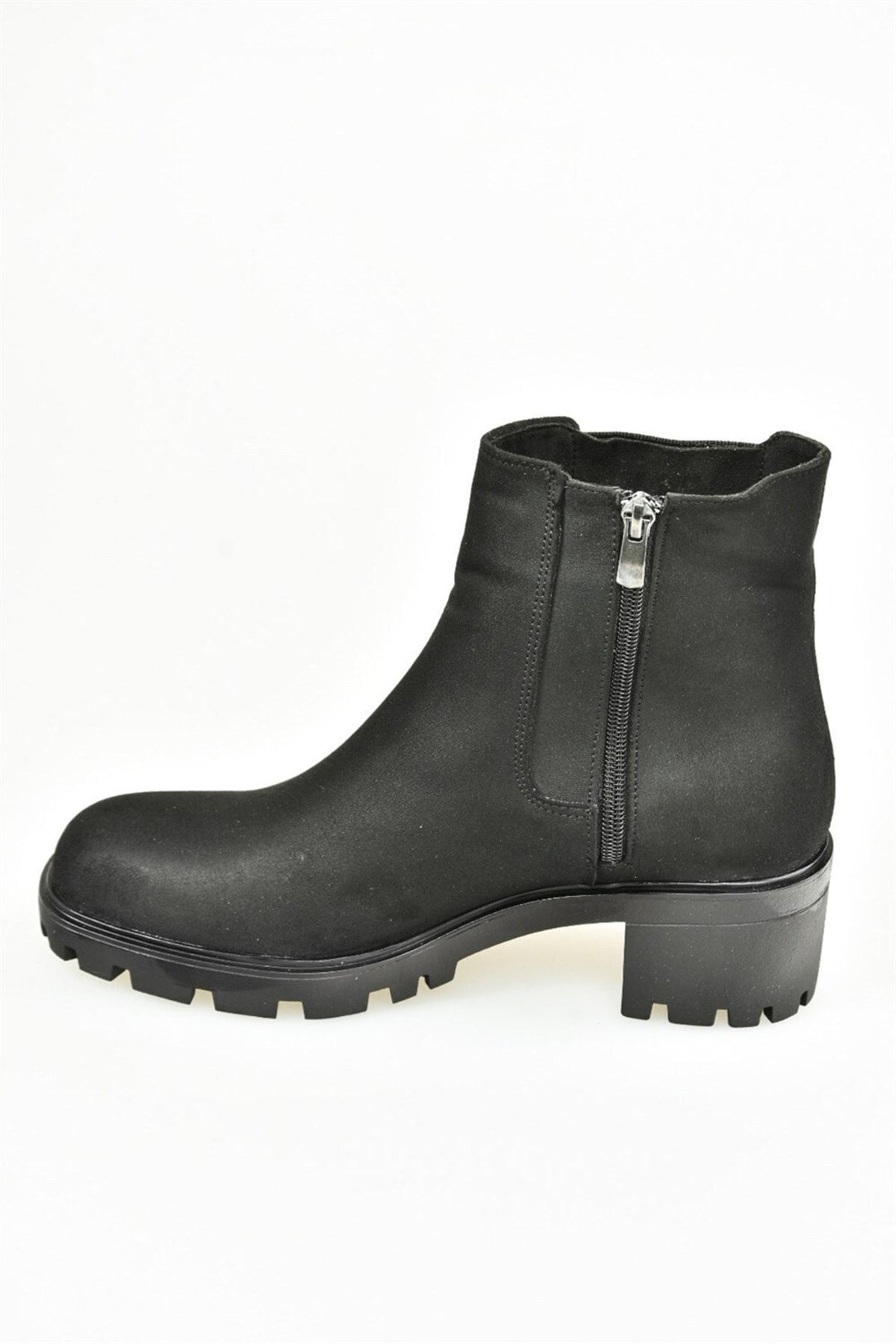 Fox Shoes-Schwarze Wildleder-Damenstiefel mit kurzem Absatz L252022002 6